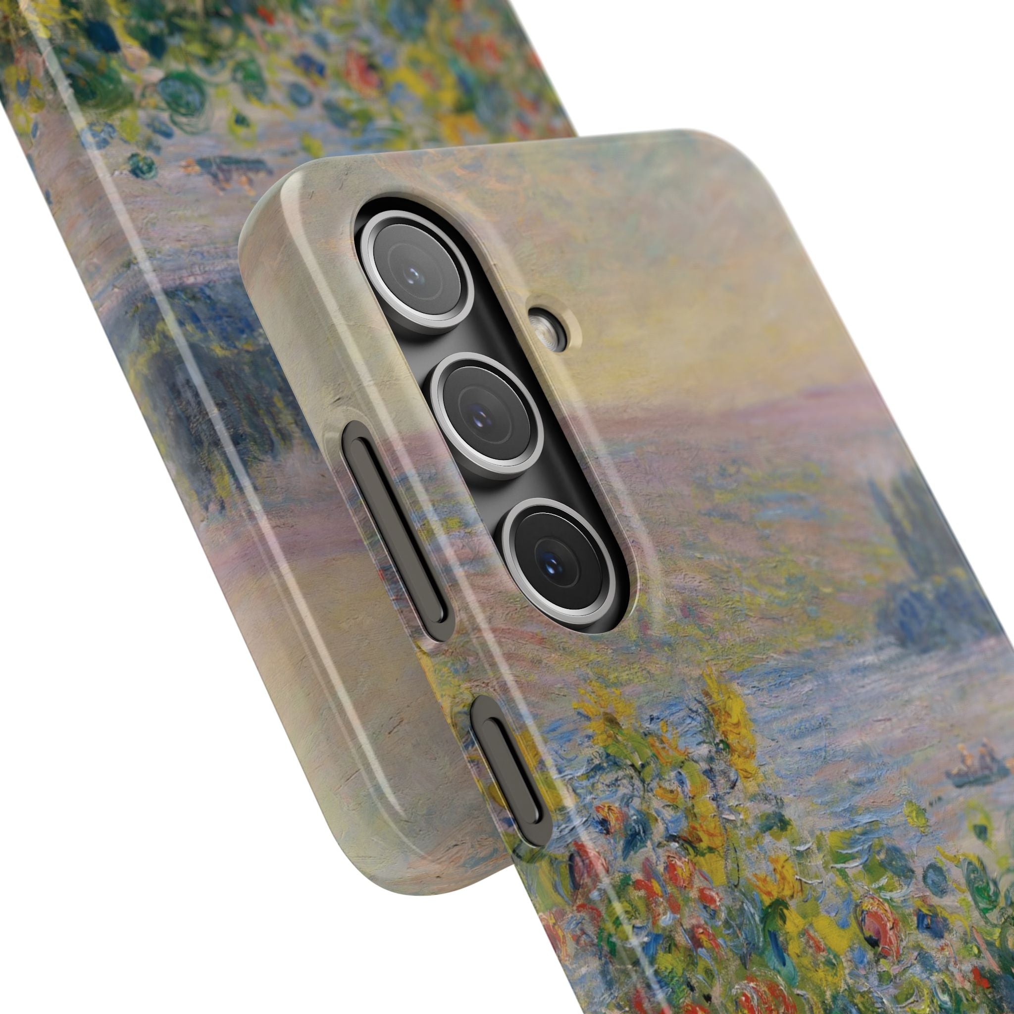 Flower Beds at Vétheuil by Claude Monet - Samsung Slim Case
