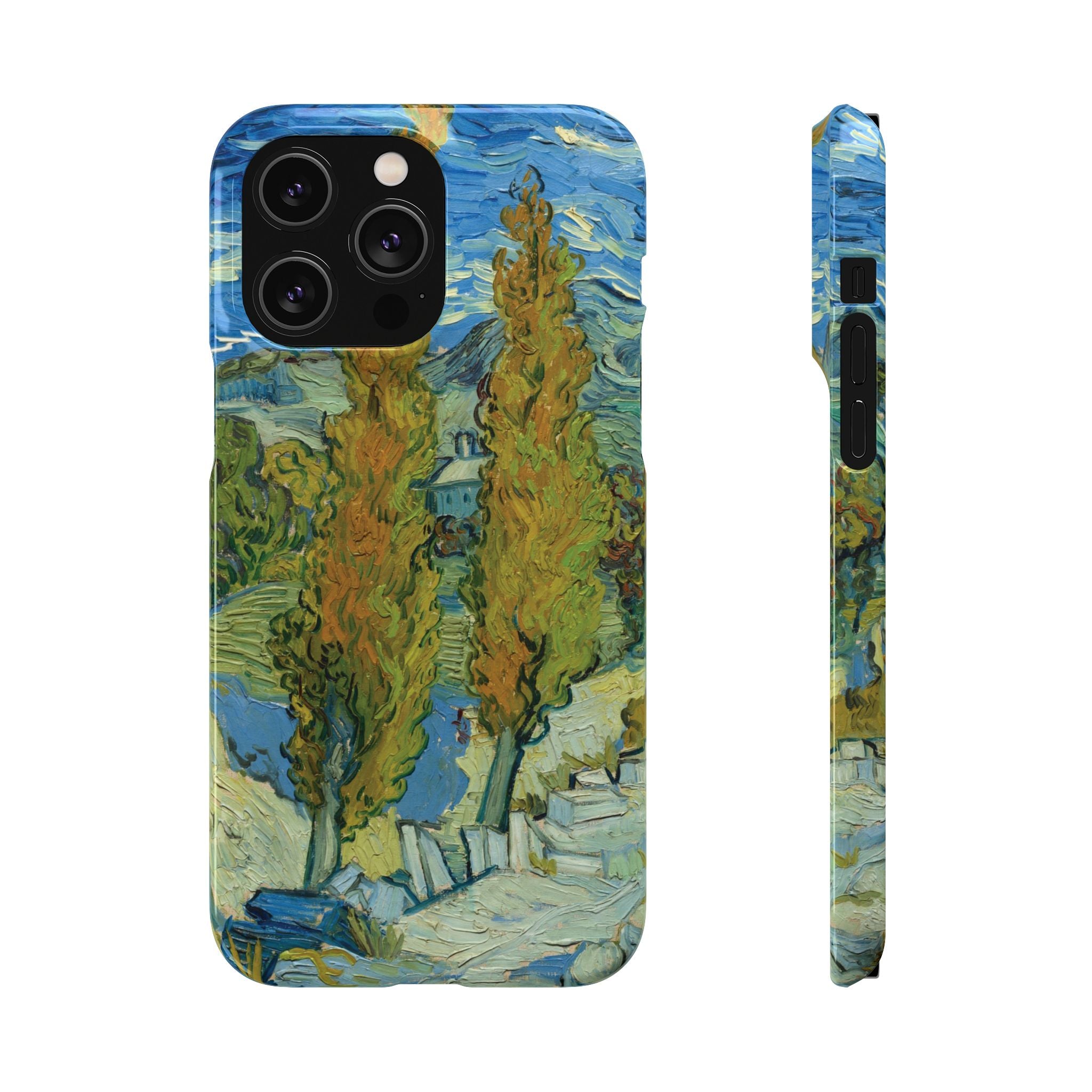 Two Poplars in the Alpilles near Saint-Rémy by Vincent van Gogh - iPhone Slim Case