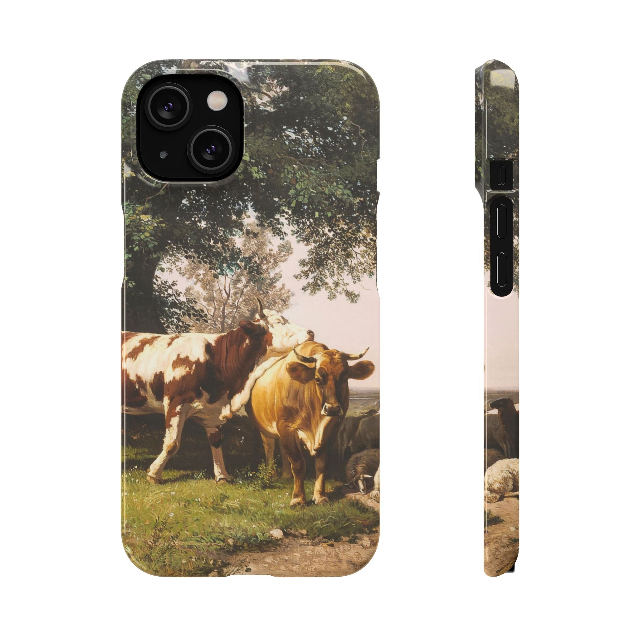 Herd under Trees by Ivan Ivanovich Shishkin - iPhone Slim Case