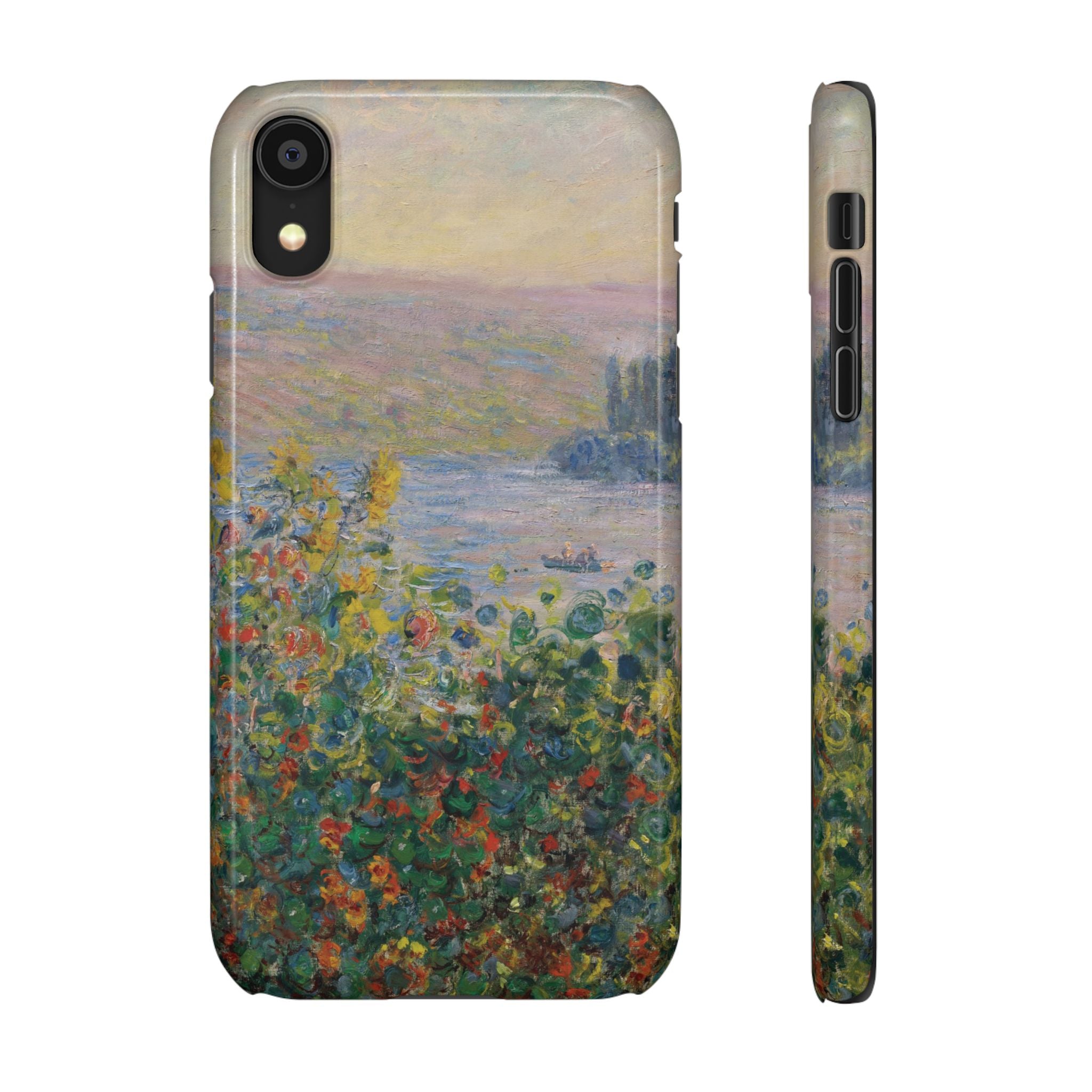 Flower Beds at Vétheuil by Claude Monet - iPhone Slim Case