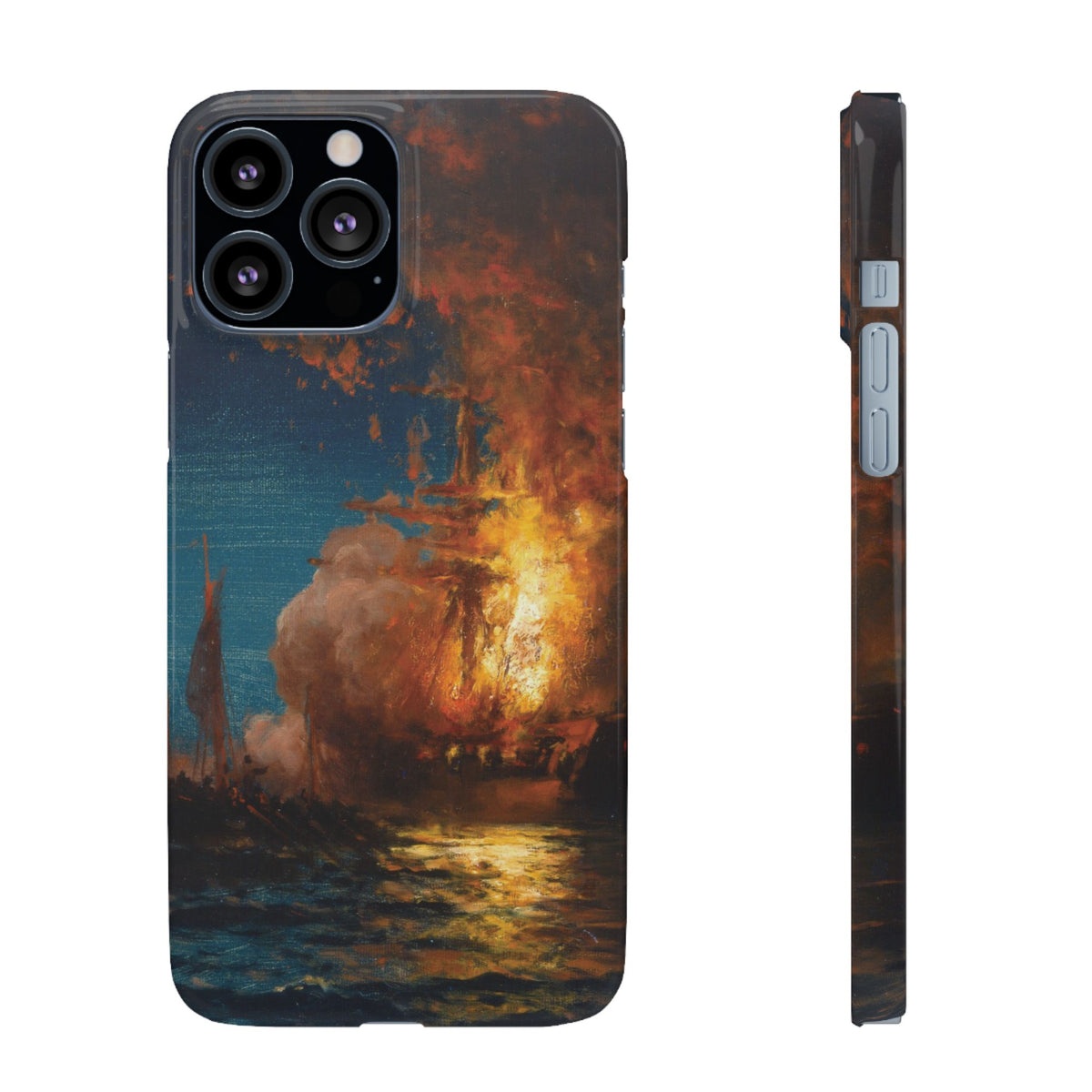 Burning of the Frigate Philadelphia in the Harbor of Tripoli by Edward Moran - iPhone Slim Case