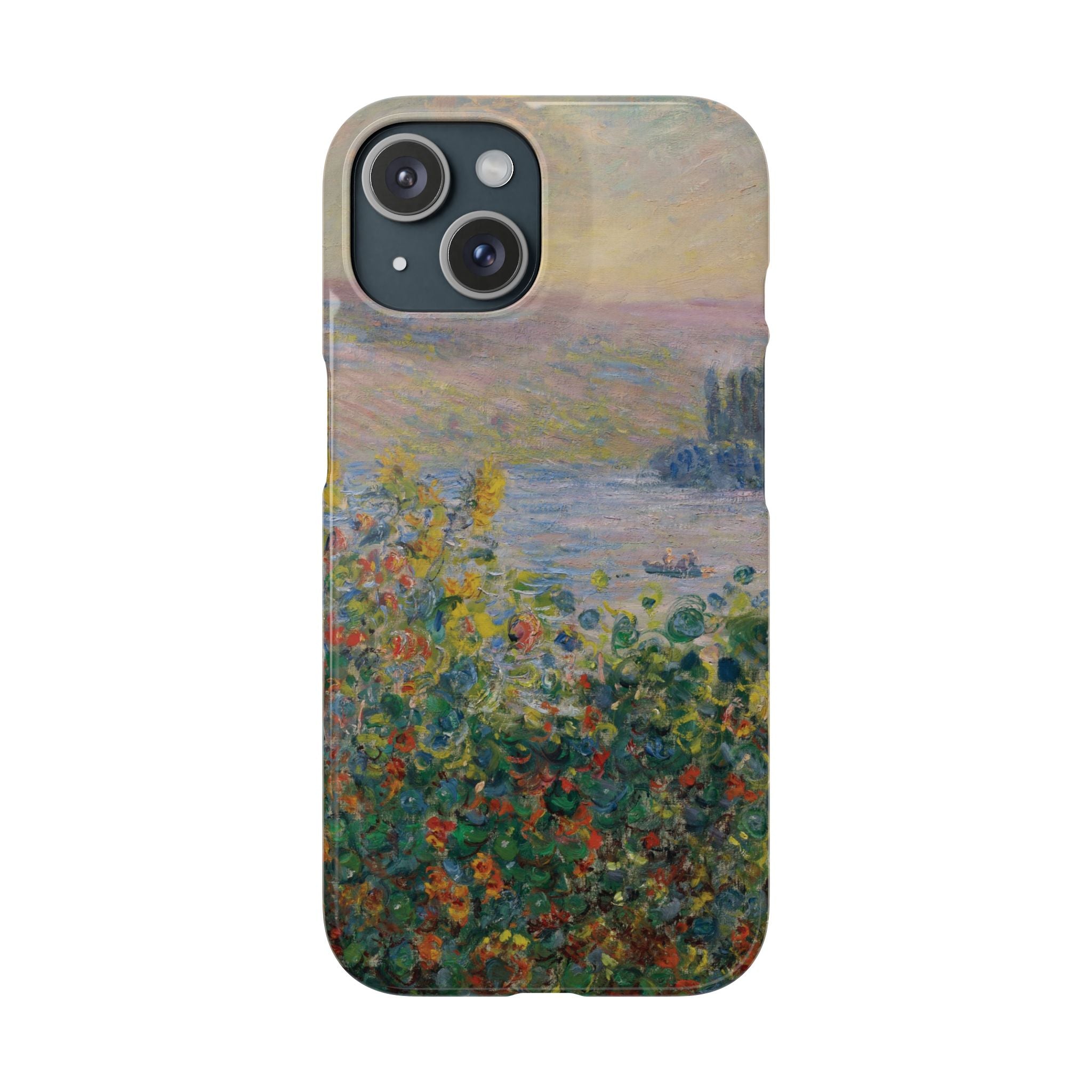 Flower Beds at Vétheuil by Claude Monet - iPhone Slim Case