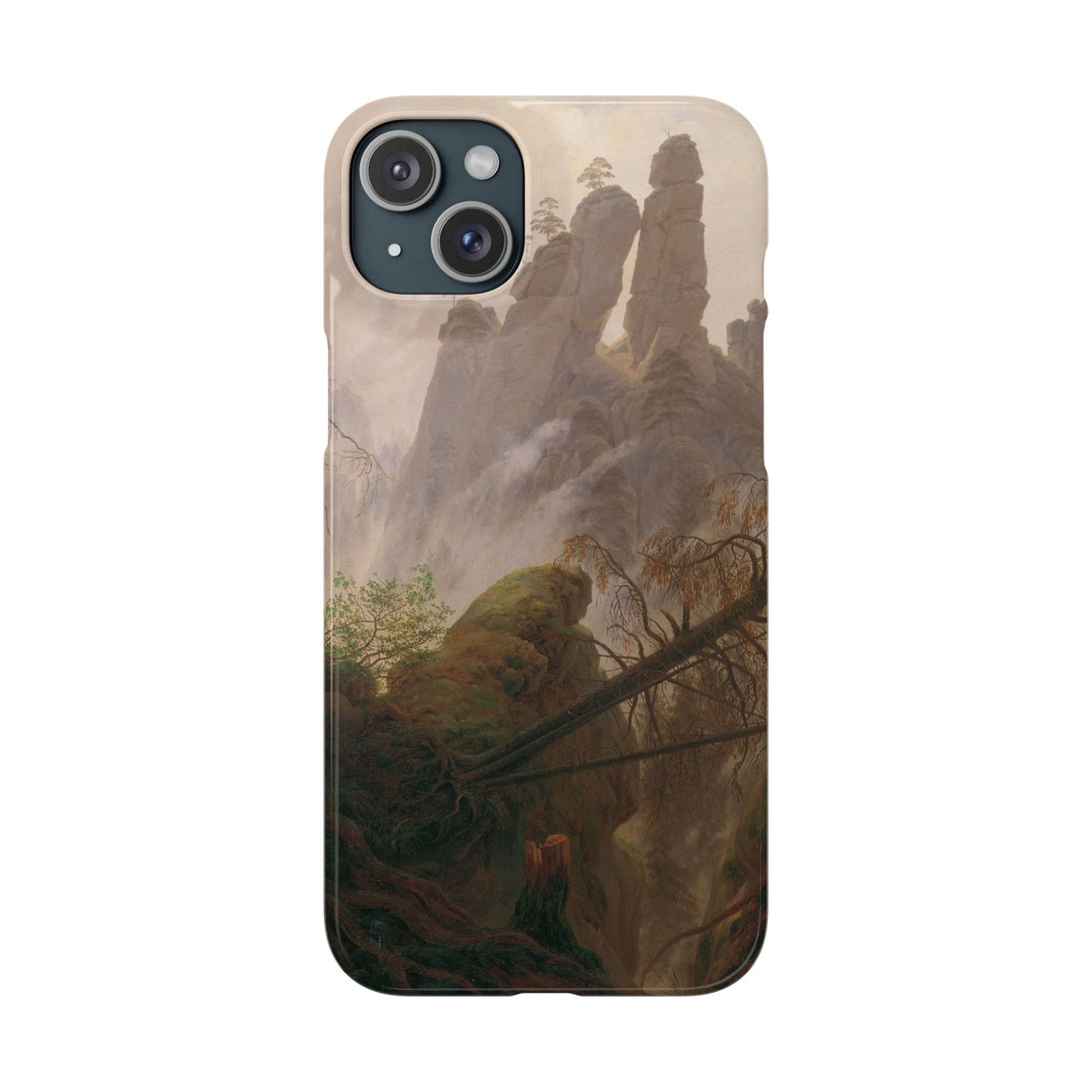 Rocky Landscape in the Elbe Sandstone Mountains by Caspar David Friedrich - iPhone Slim Case