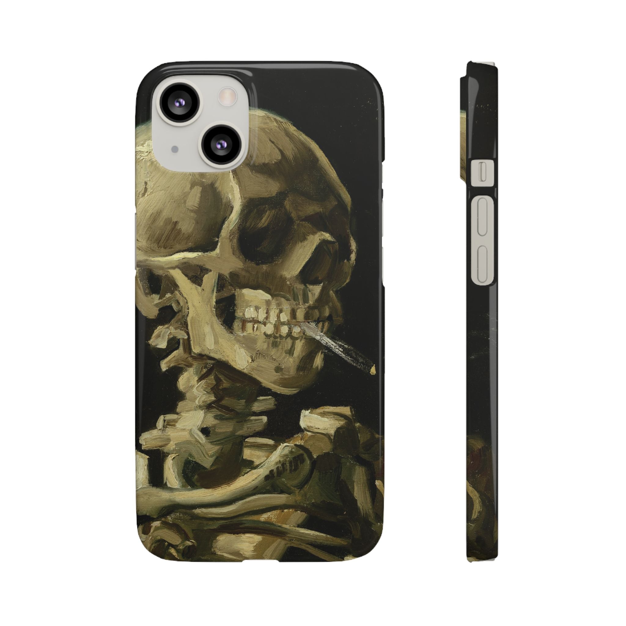 Skeleton with Cigarette by Van Gogh - iPhone Slim Case