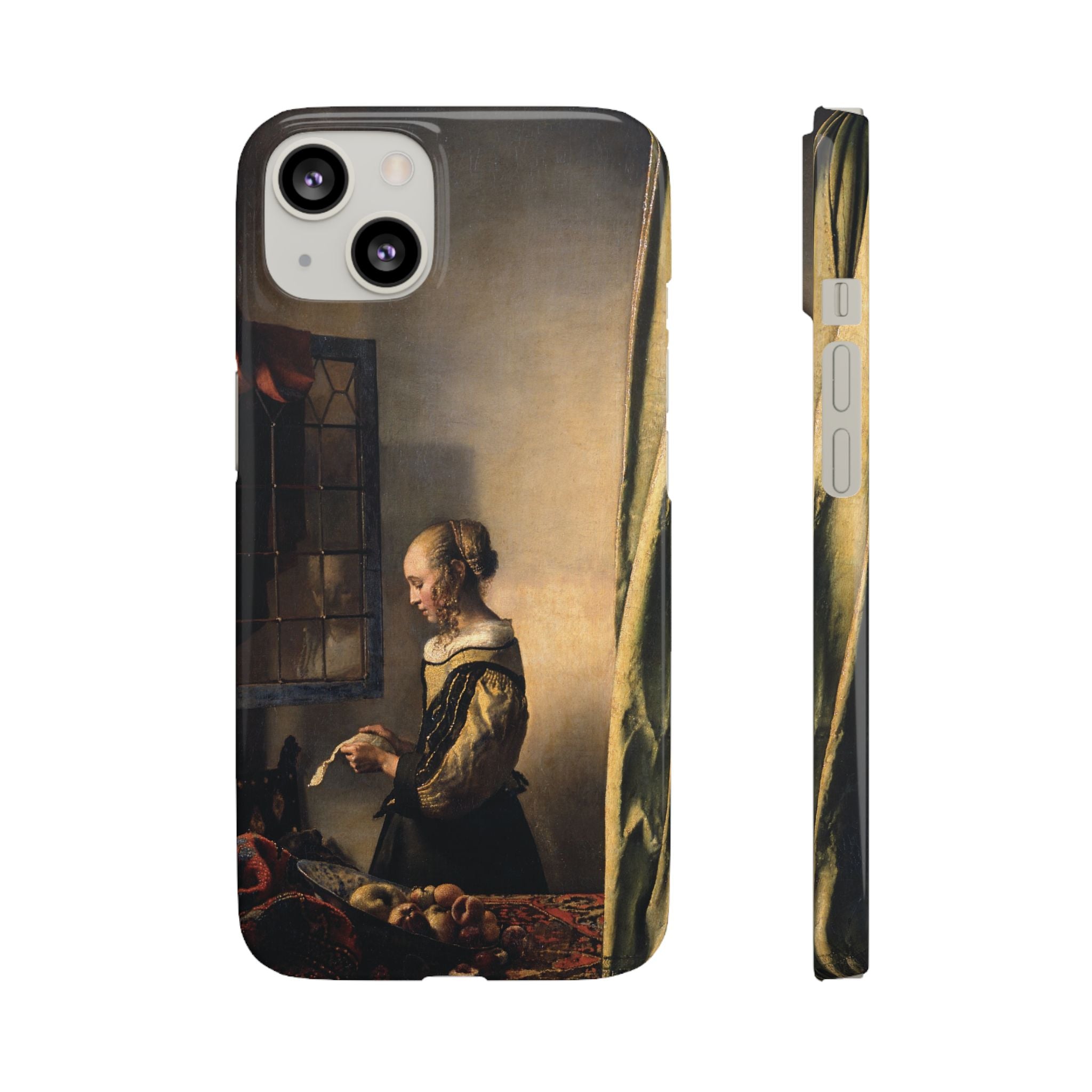 Girl Reading a Letter by an Open Window by Johannes Vermeer - iPhone Slim Case