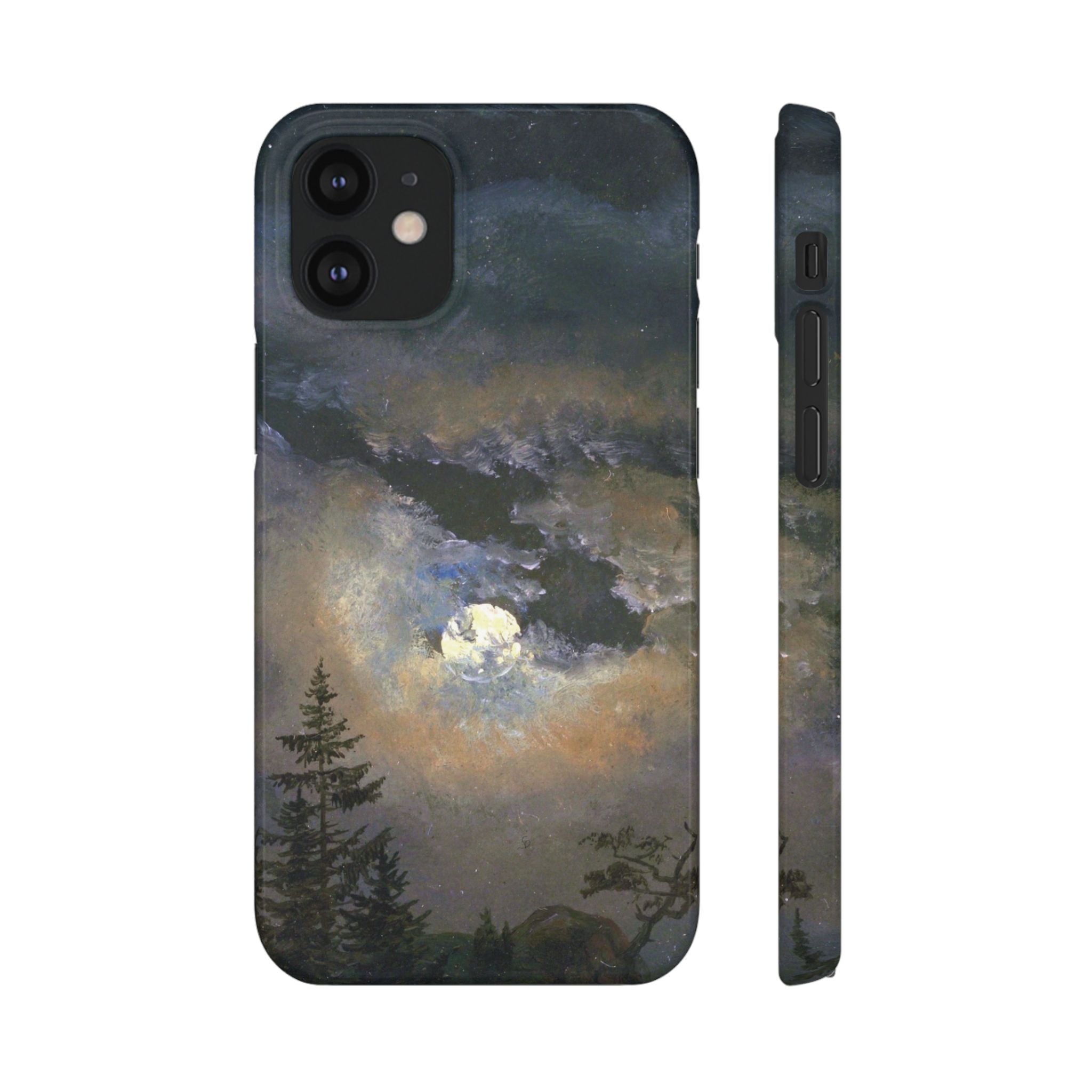Study of a Cloud and Landscape by Moonlight by Johan Dahl - iPhone Slim Case
