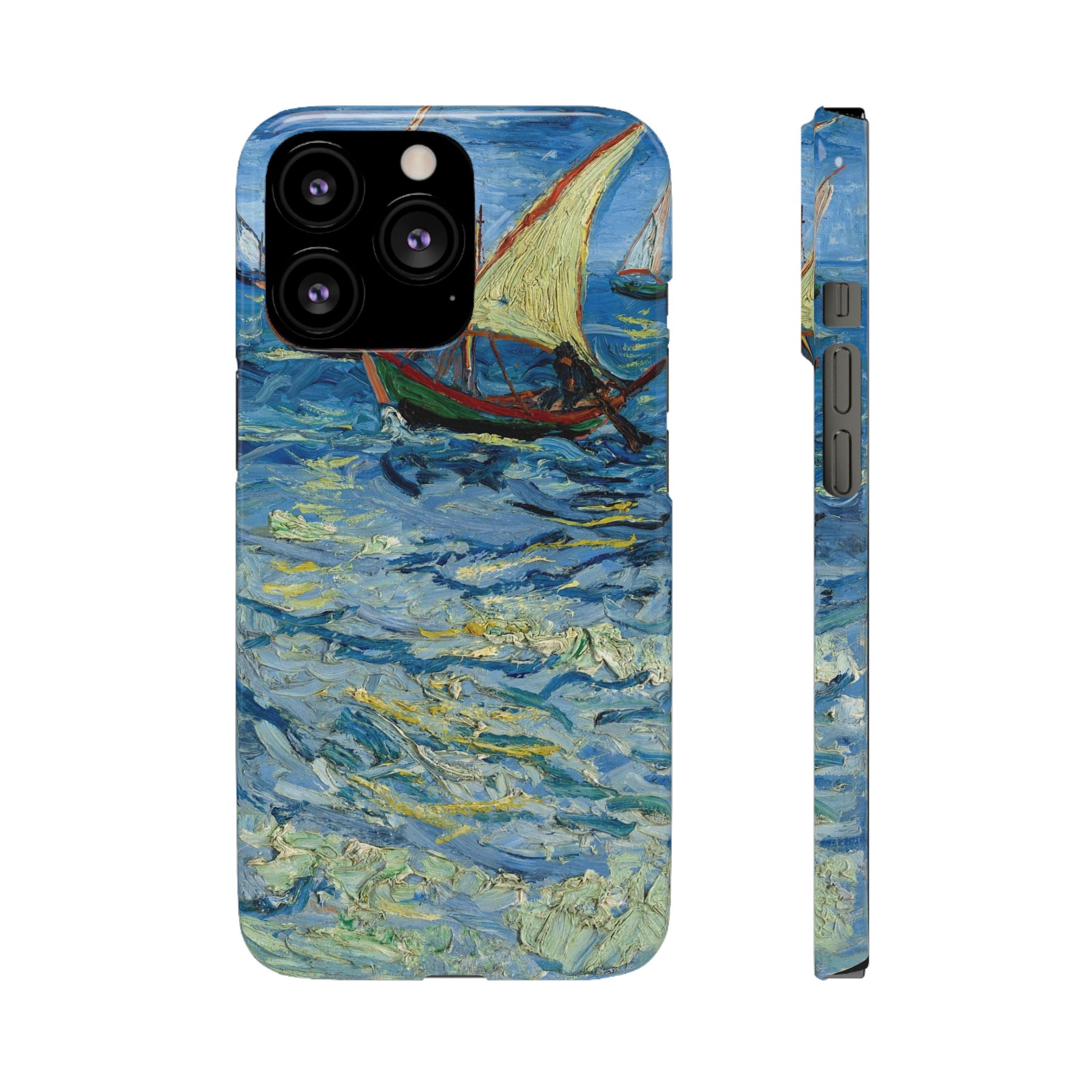 Fishing Boats at Sea by Vincent van Gogh - iPhone Slim Case