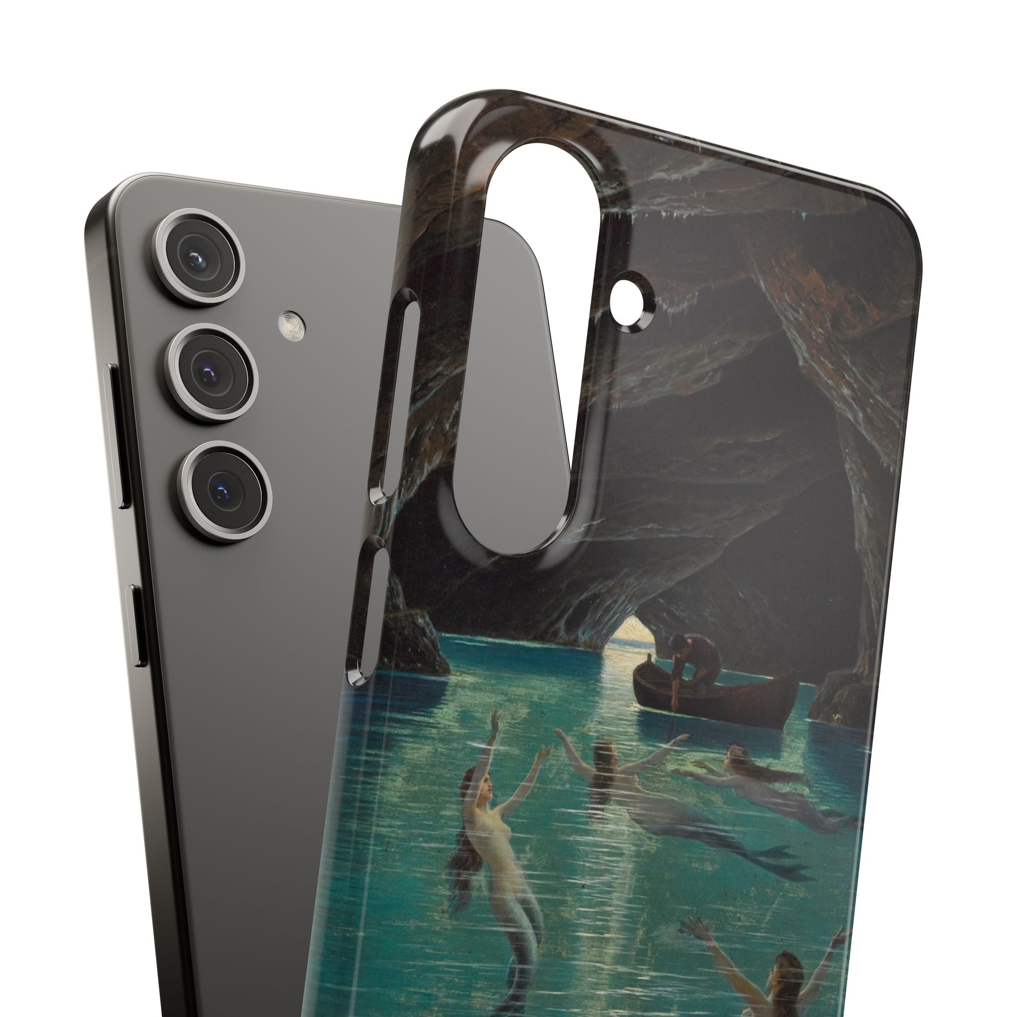 Fisherman and Mermaids in the Blue Grotto on Capri by Hermann Corrodi - Custodia Samsung Slim
