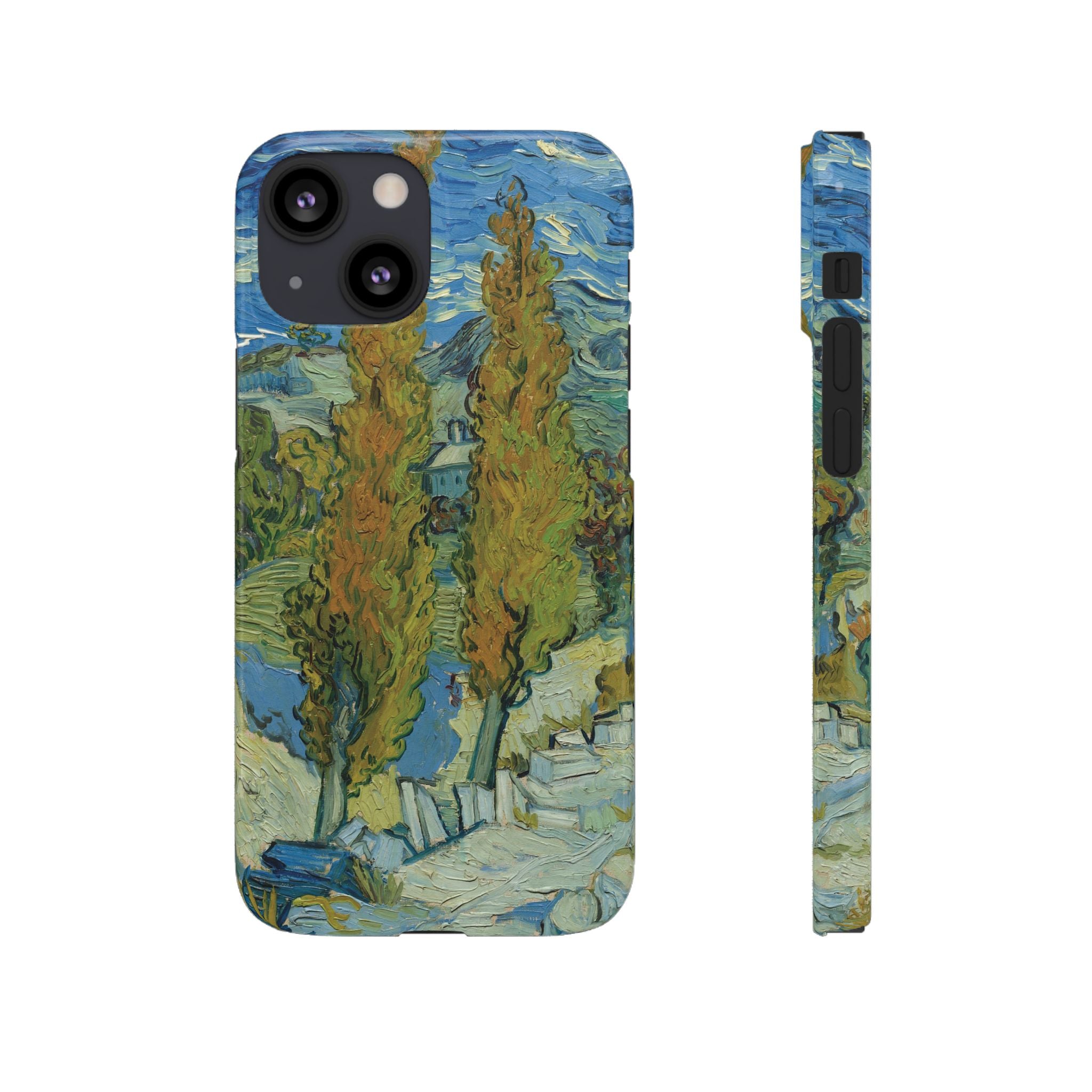 Two Poplars in the Alpilles near Saint-Rémy by Vincent van Gogh - iPhone Slim Case