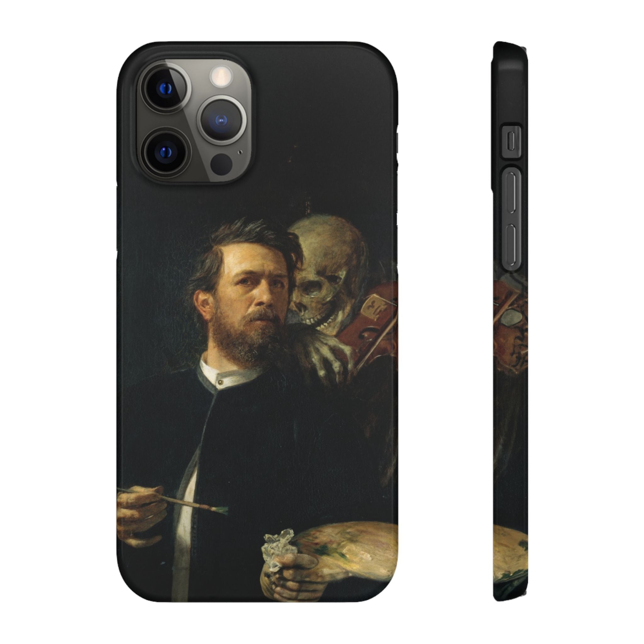 Self Portrait with Death Playing the Fiddle by Arnold Böcklin - iPhone Slim Case