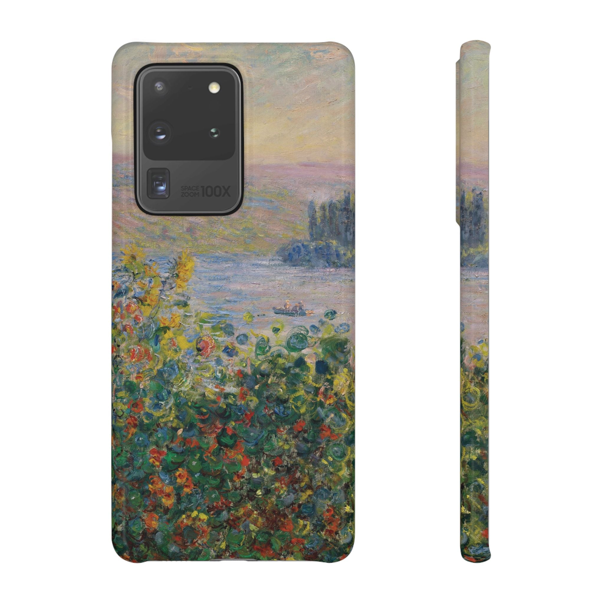 Flower Beds at Vétheuil by Claude Monet - Samsung Slim Case