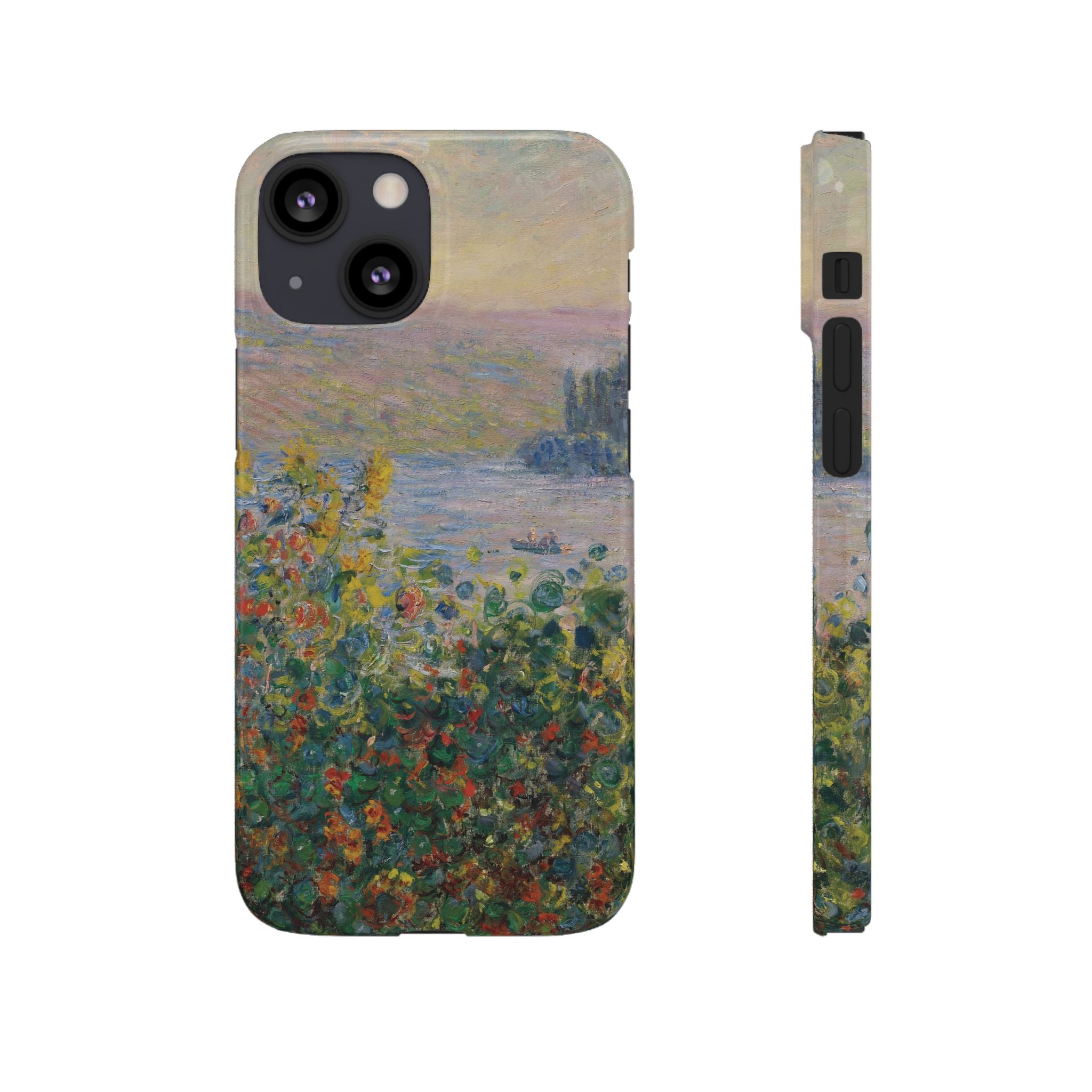 Flower Beds at Vétheuil by Claude Monet - iPhone Slim Case