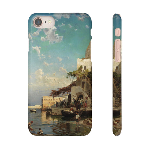 Evening Meeting of the Fishermen by Hermann Corrodi - iPhone Slim Case