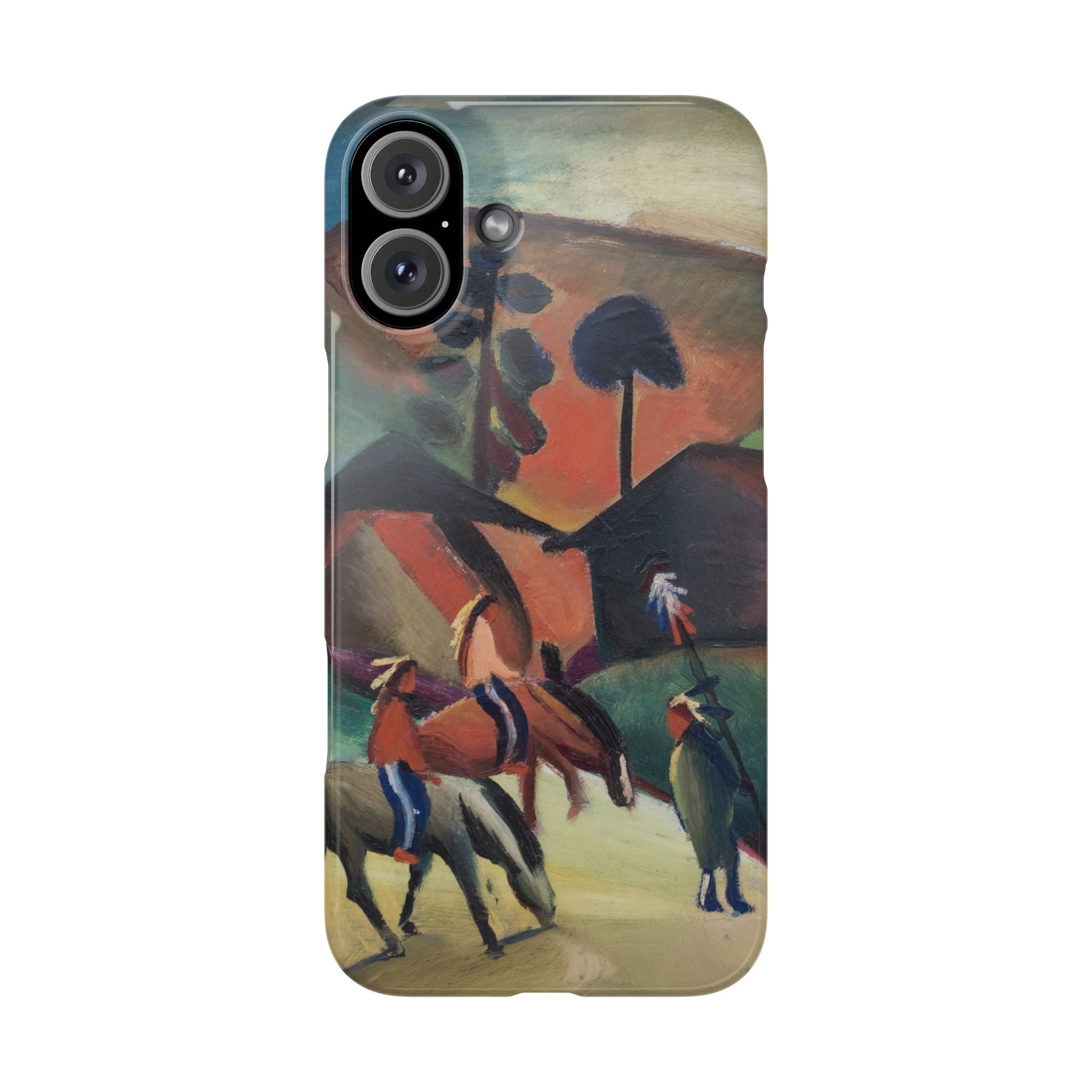 Indians on Horsebacks by August Macke - iPhone Slim Case