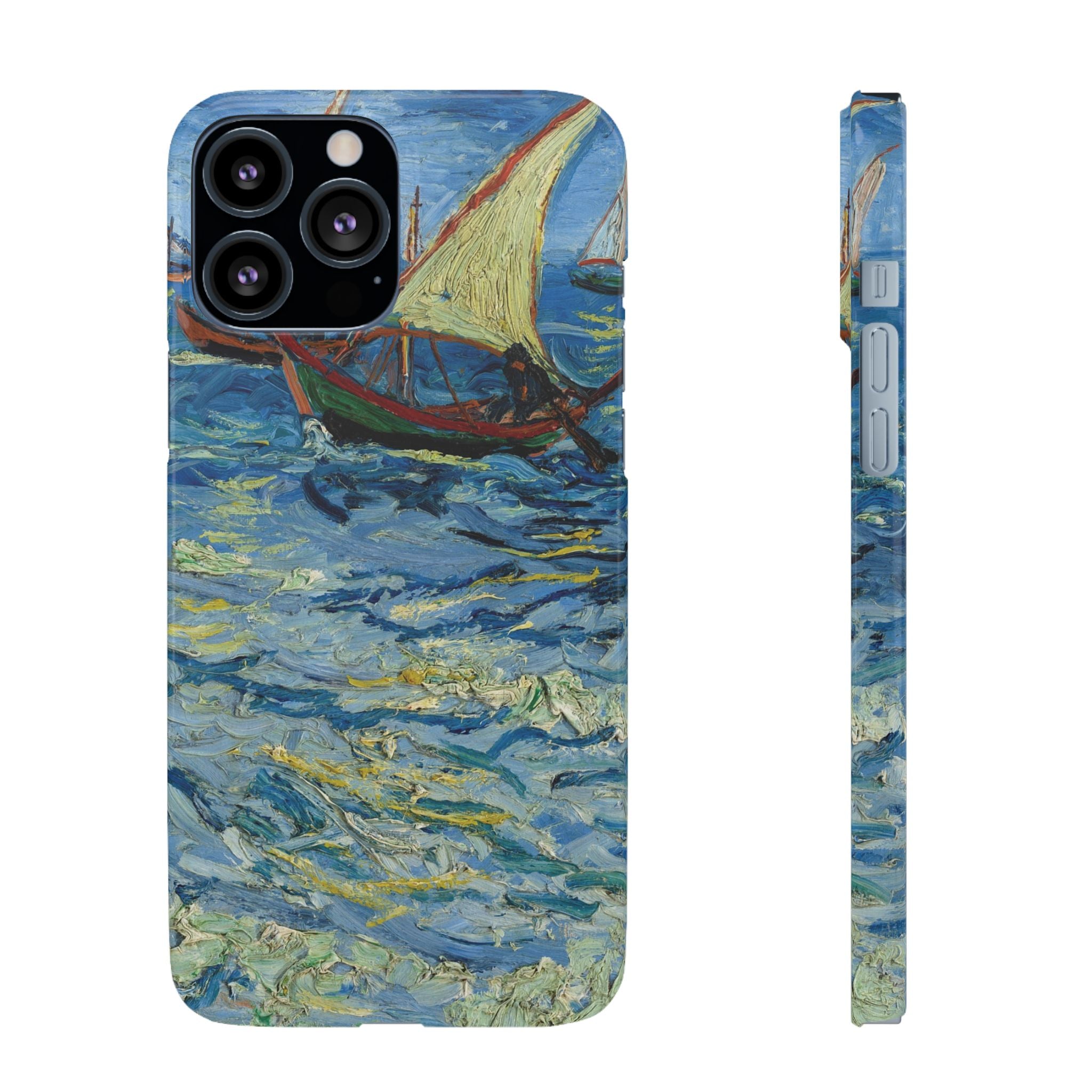 Fishing Boats at Sea by Vincent van Gogh - iPhone Slim Case