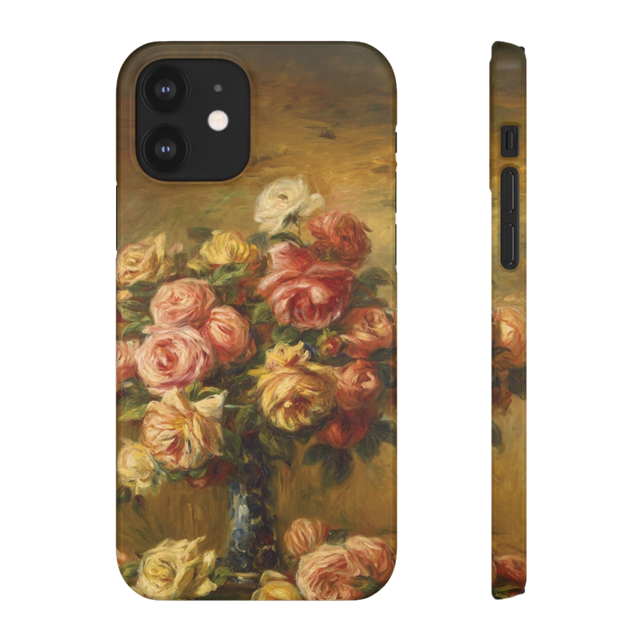 Roses in a Vase by Pierre Auguste Renoir - iPhone Slim Case