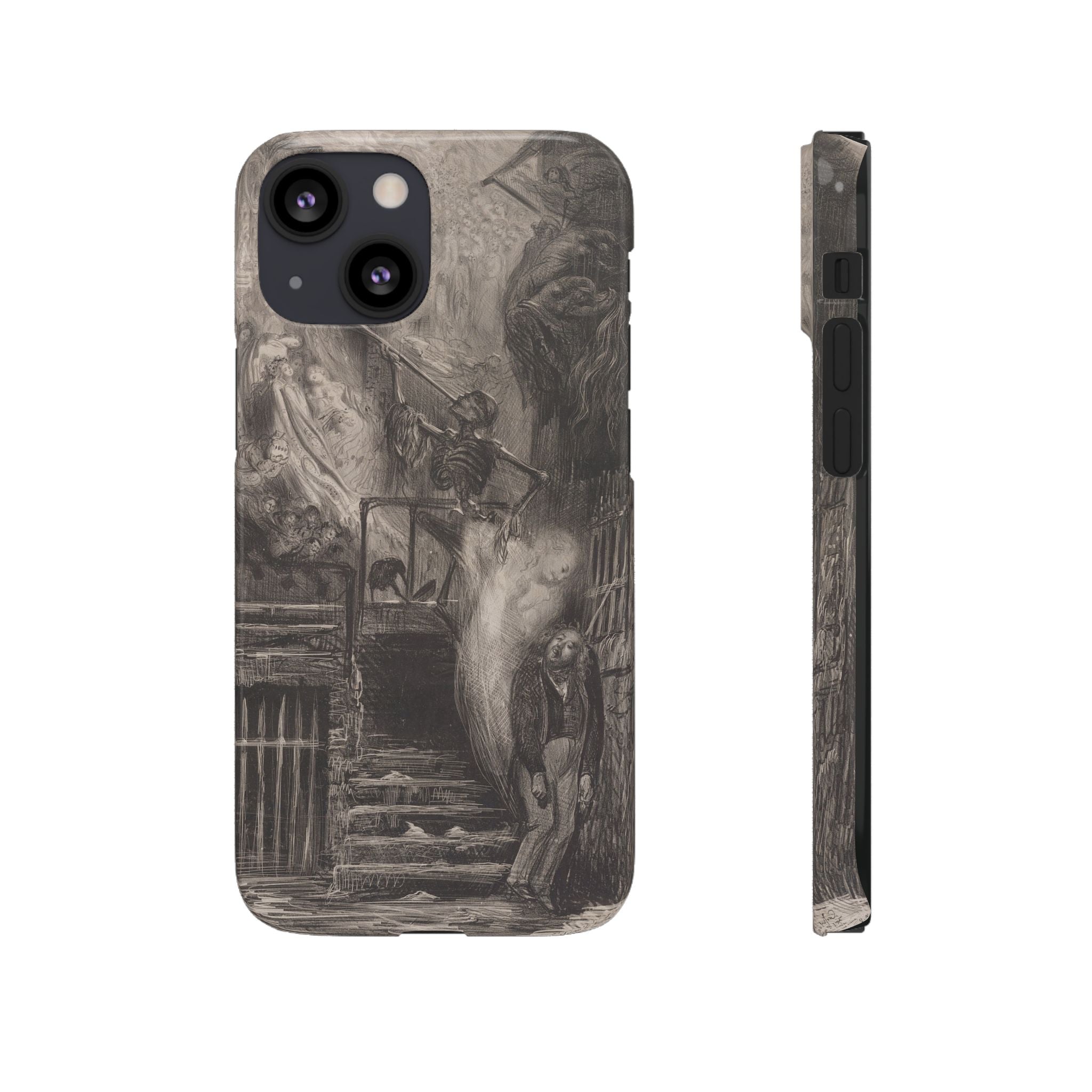 La Rue de la Vieille Lanterne (The Suicide of Gérard de Nerval) by Gustave Doré - iPhone Slim Case