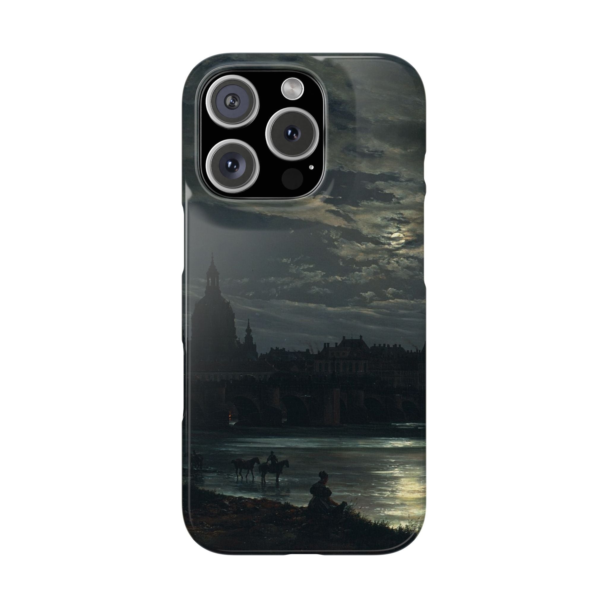 View of Dresden by Moonlight by Johan Dahl - iPhone Slim Case