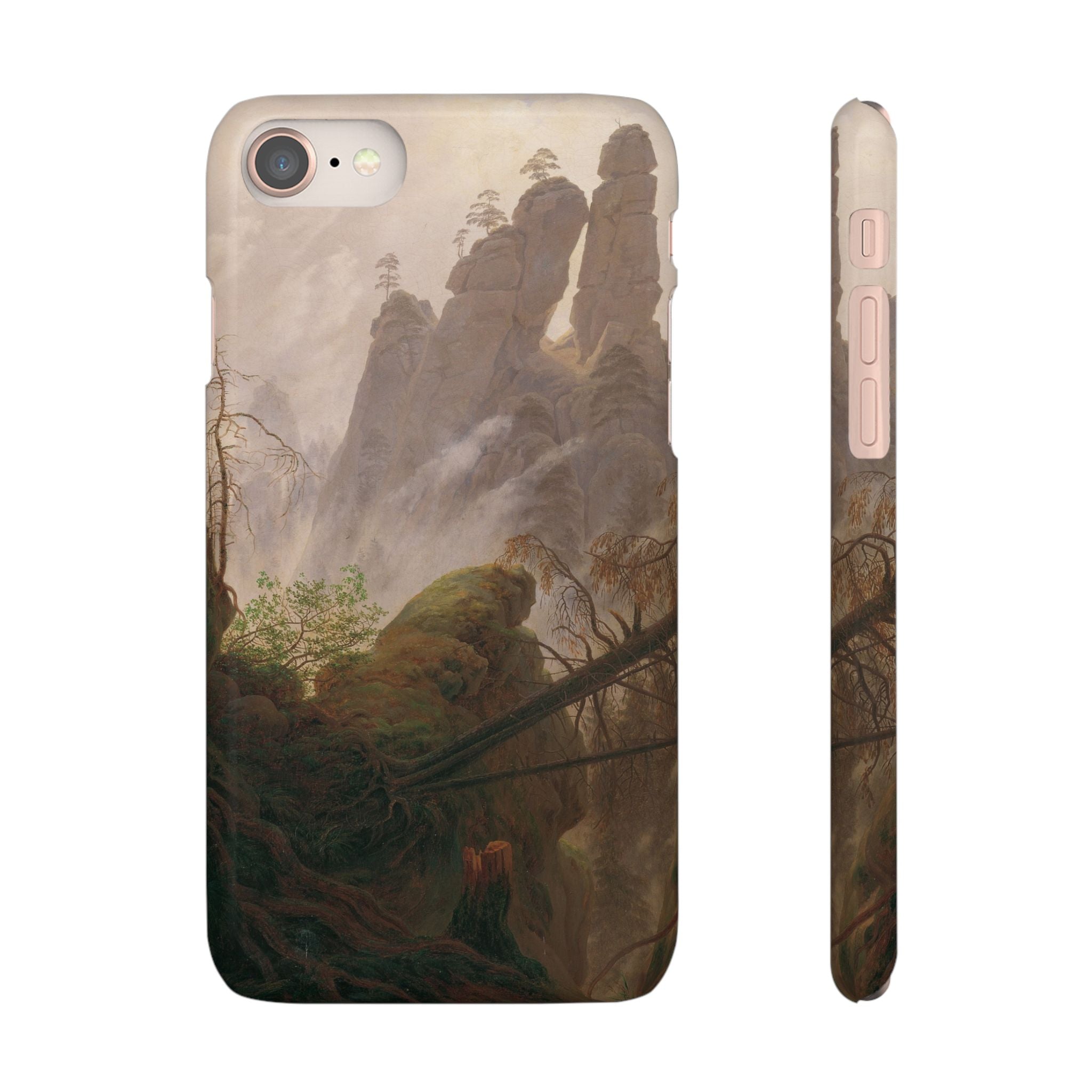 Rocky Landscape in the Elbe Sandstone Mountains by Caspar David Friedrich - iPhone Slim Case