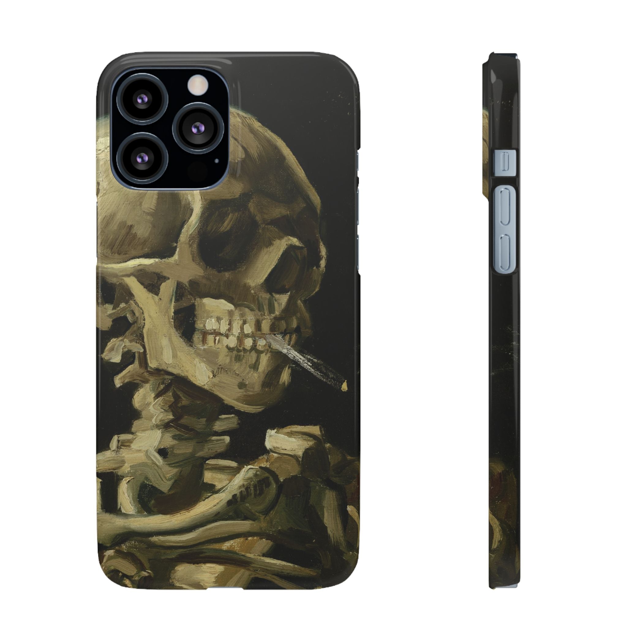 Skeleton with Cigarette by Van Gogh - iPhone Slim Case