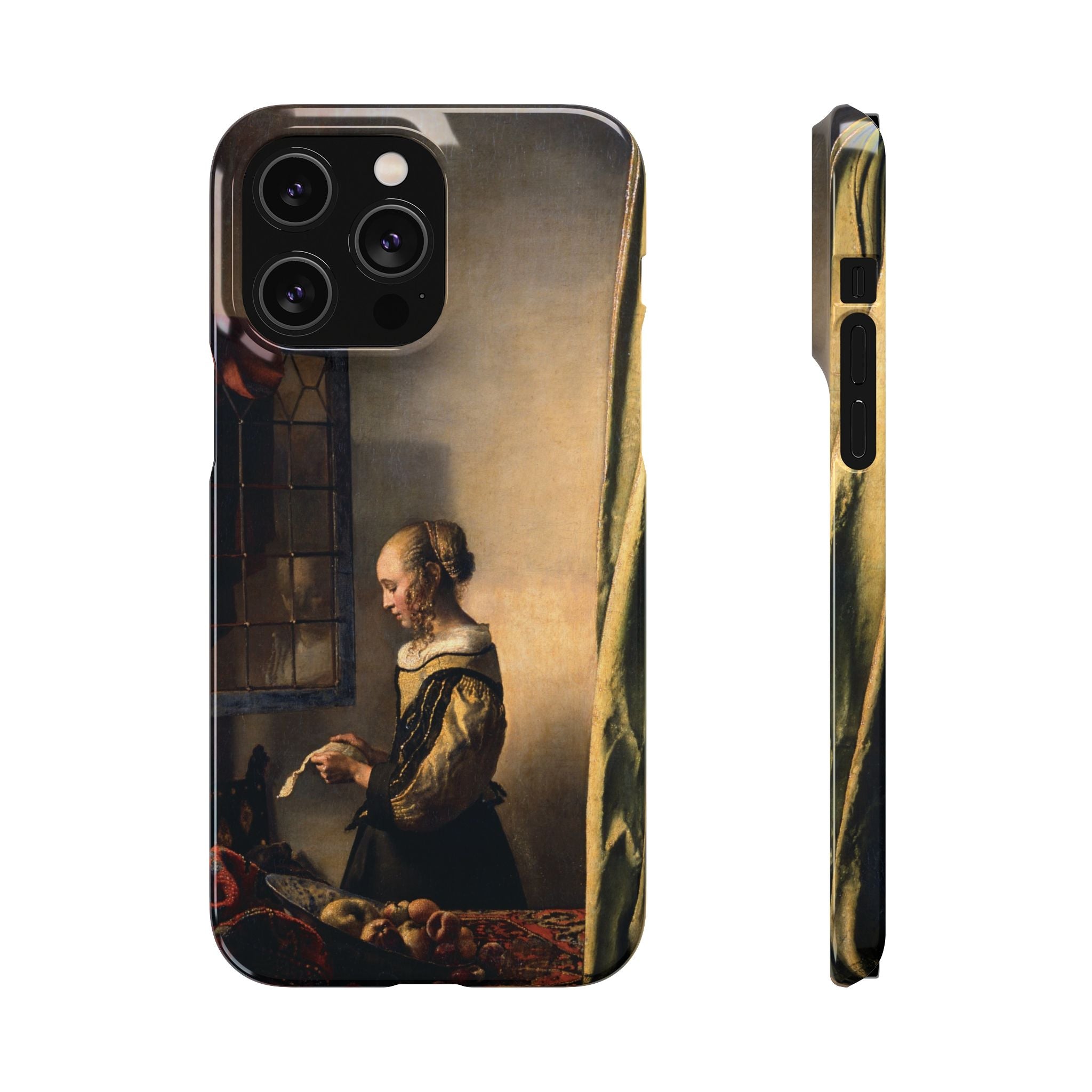 Girl Reading a Letter by an Open Window by Johannes Vermeer - iPhone Slim Case