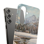 Winter landscape in Switzerland near Engadin by Peder Mork Monsted - Samsung Slim Case