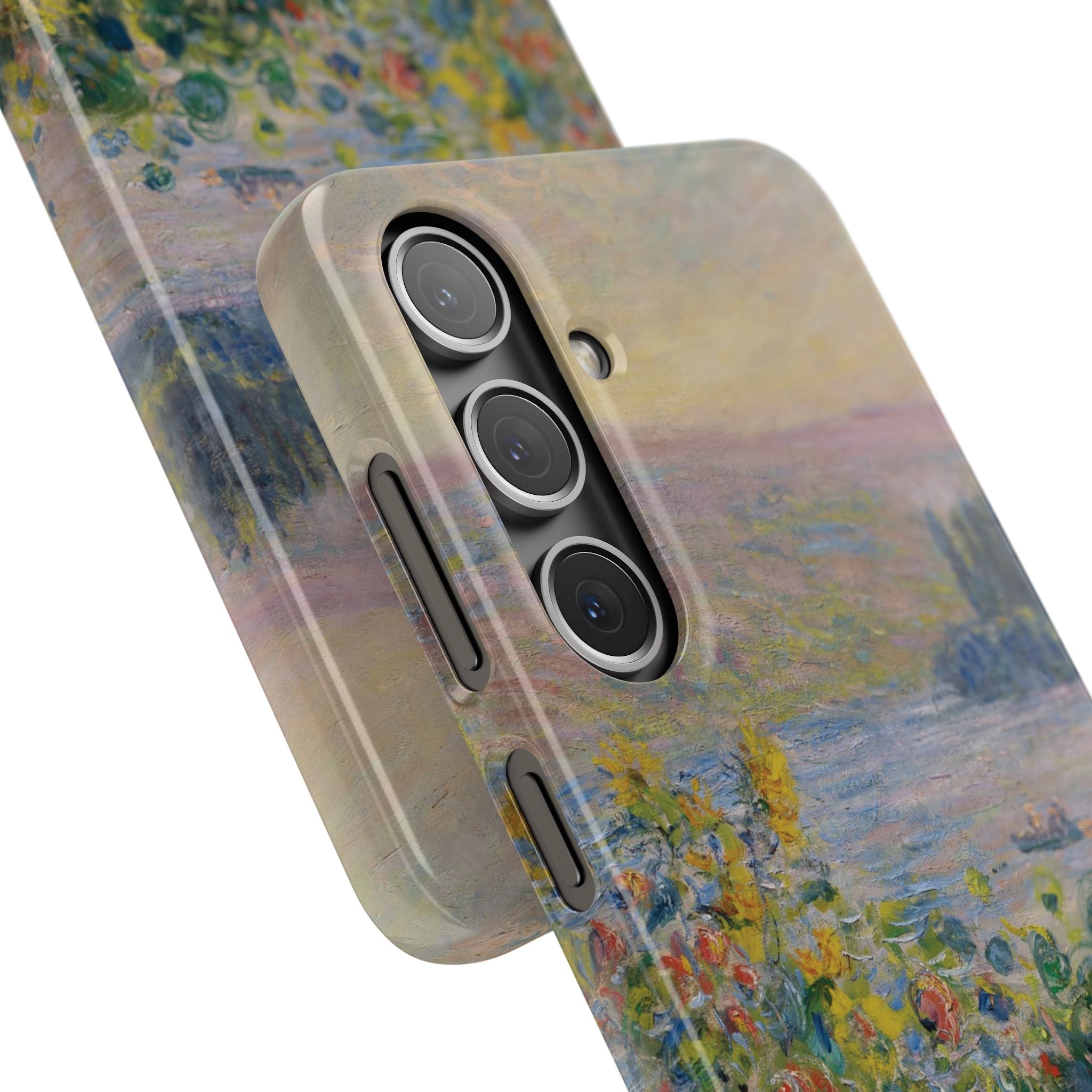 Flower Beds at Vétheuil by Claude Monet - Samsung Slim Case
