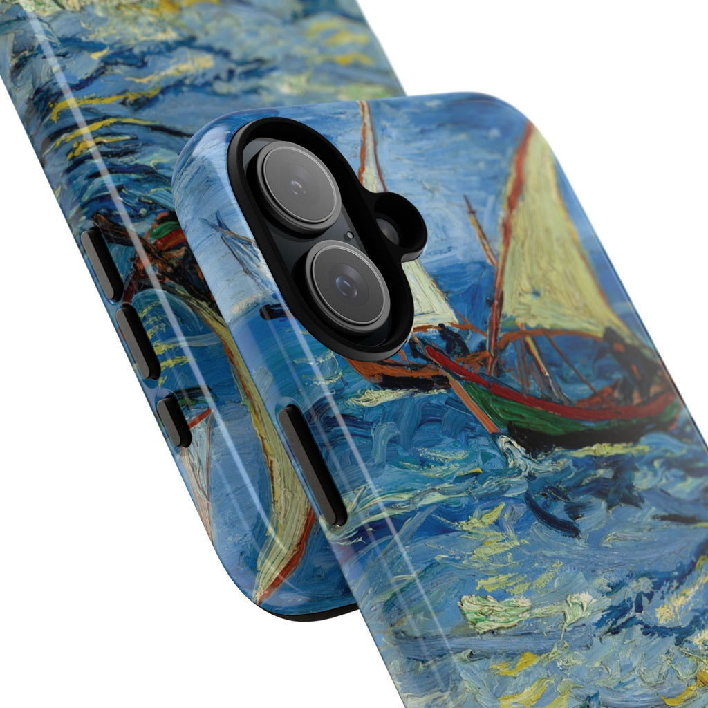 Fishing Boats at Sea by Vincent van Gogh - iPhone Tough Case