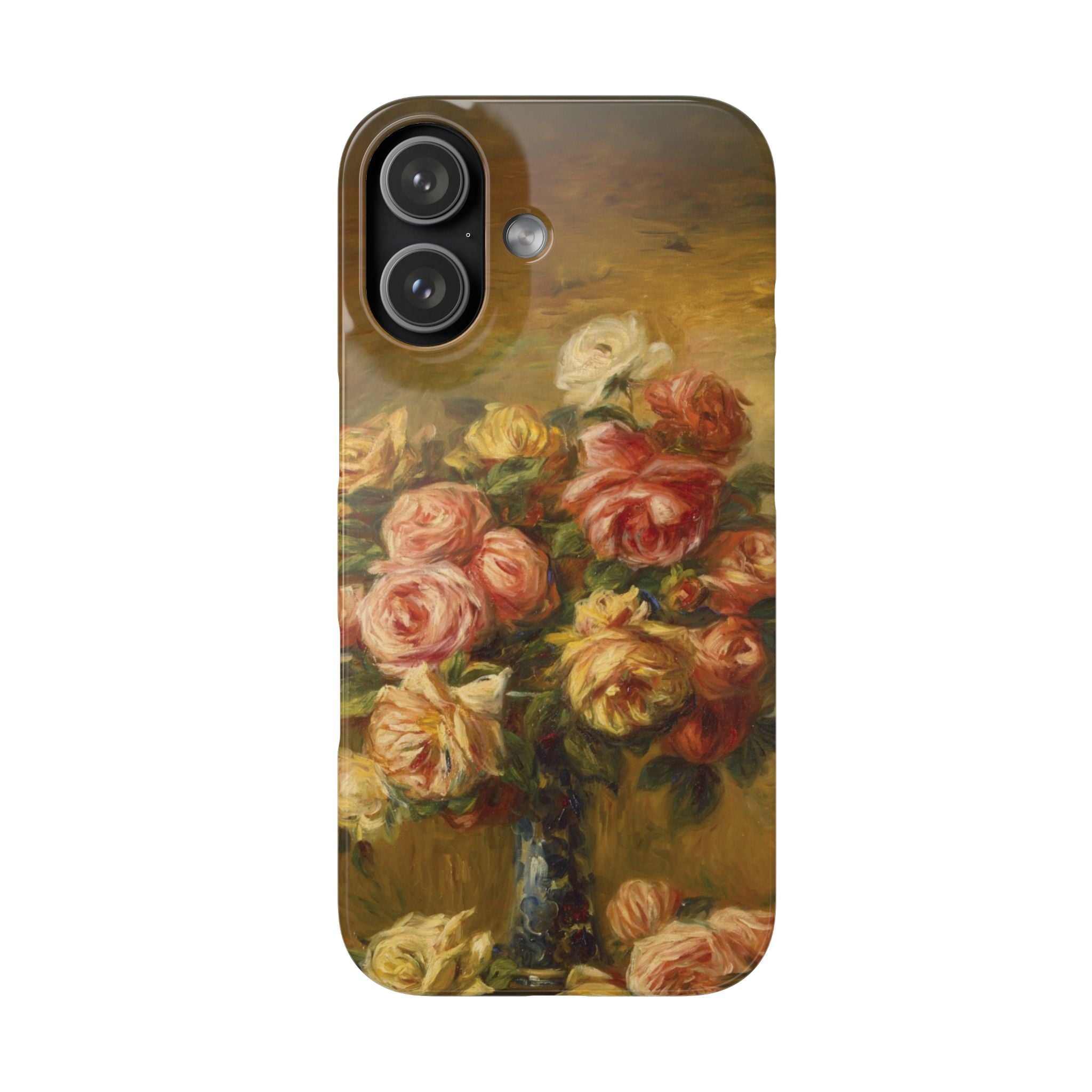 Roses in a Vase by Pierre Auguste Renoir - iPhone Slim Case