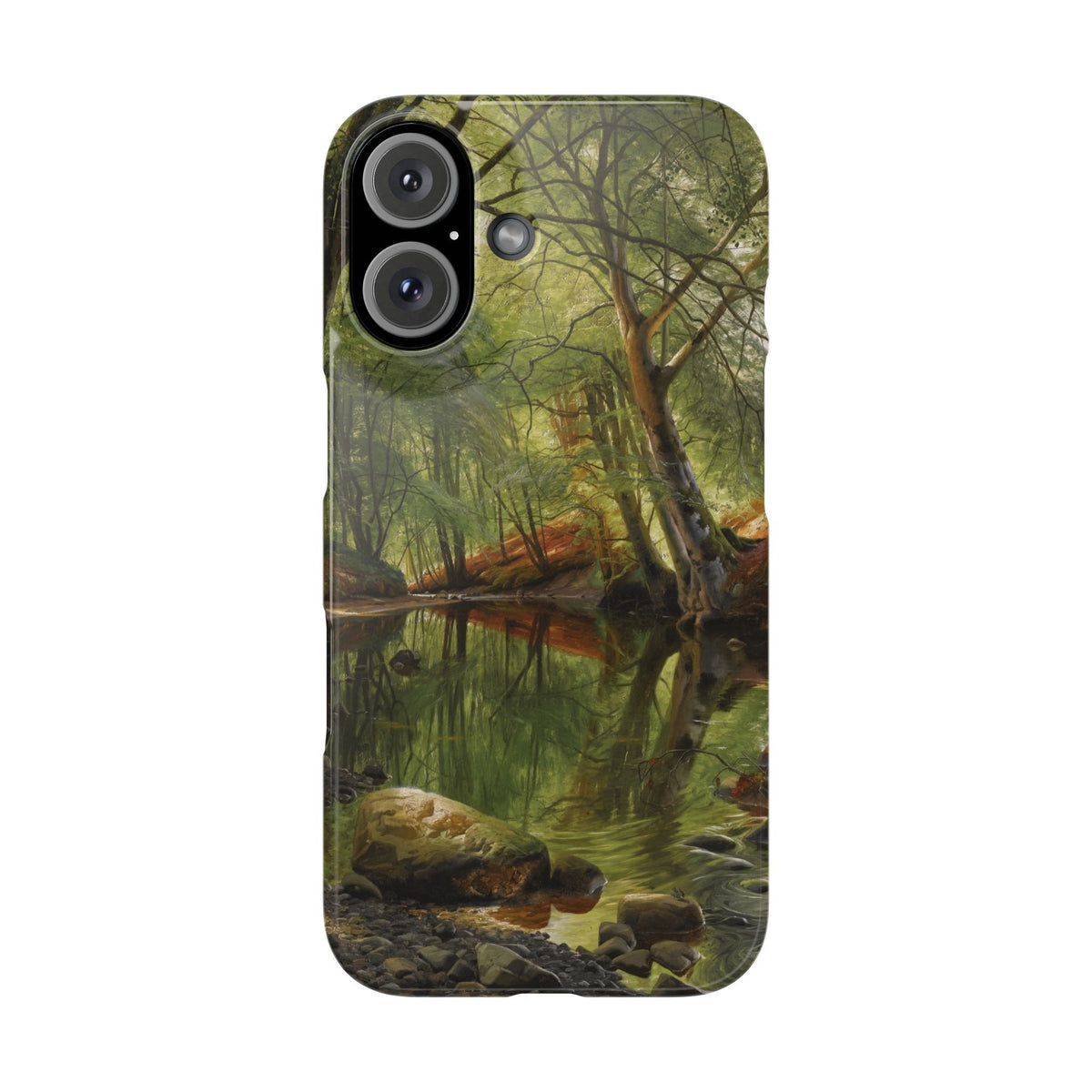 A woodland stream by Peder Mork Monsted - iPhone Slim Case