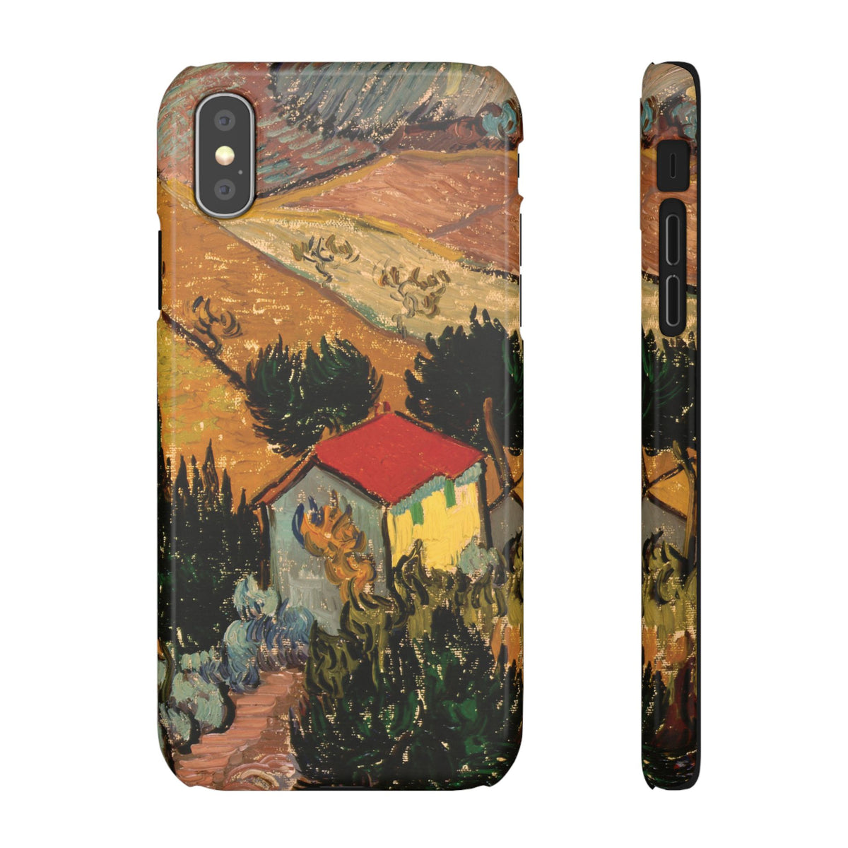 Landscape with House and Ploughman by Vincent van Gogh - iPhone Slim Case