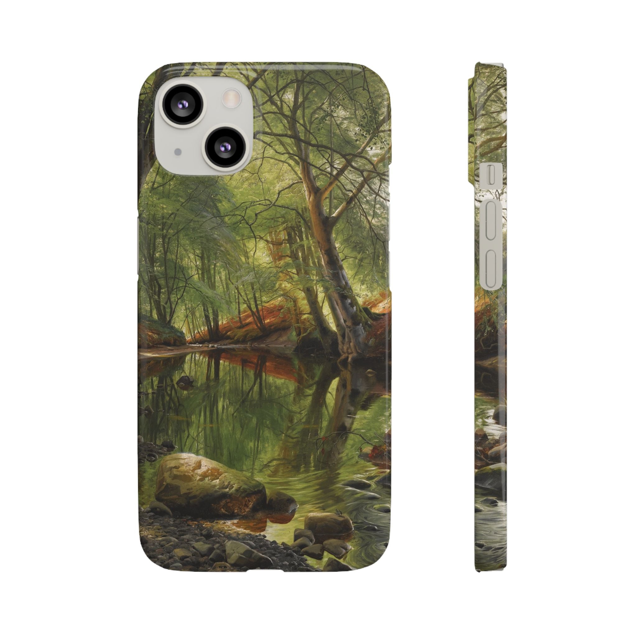 A woodland stream by Peder Mork Monsted - iPhone Slim Case