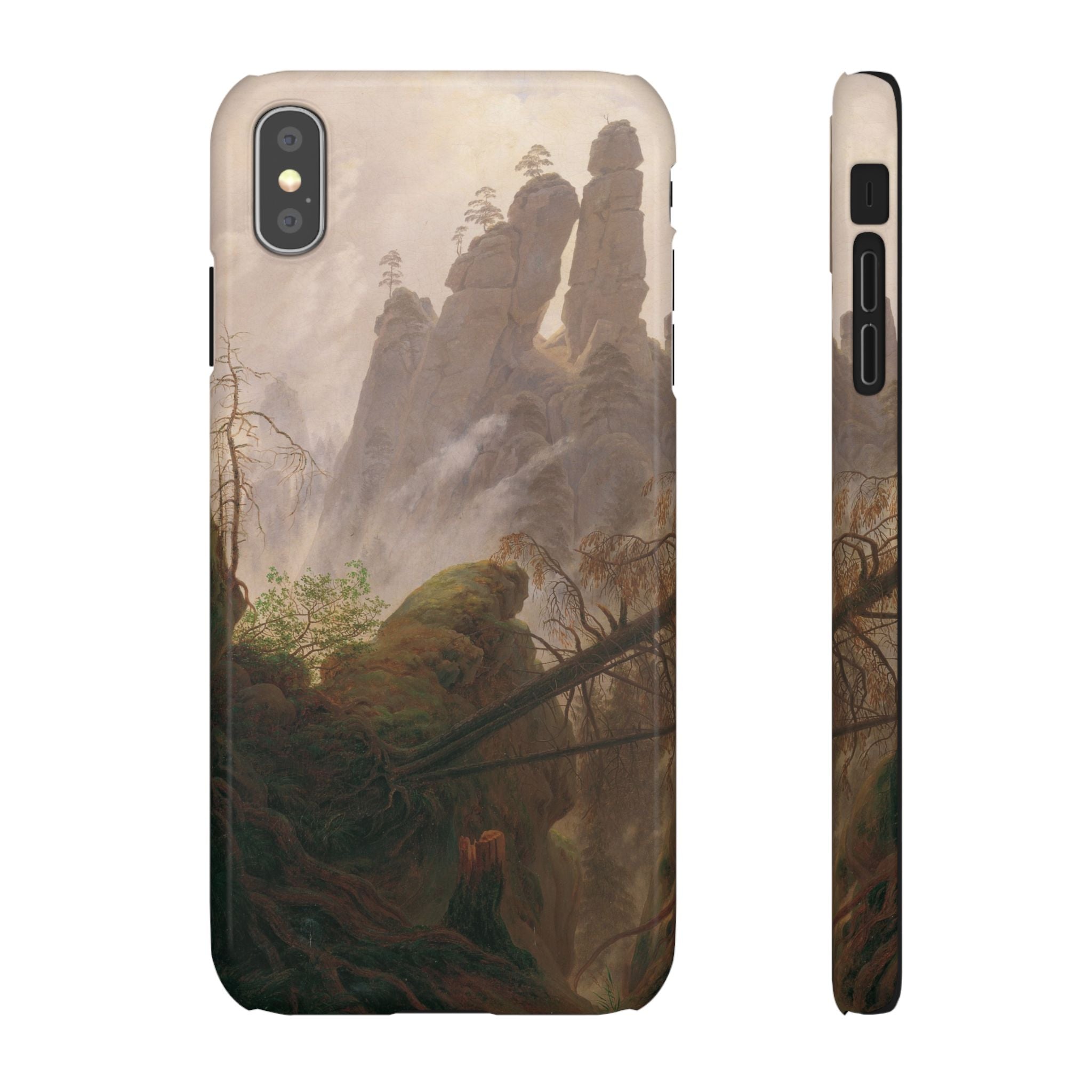 Rocky Landscape in the Elbe Sandstone Mountains by Caspar David Friedrich - iPhone Slim Case