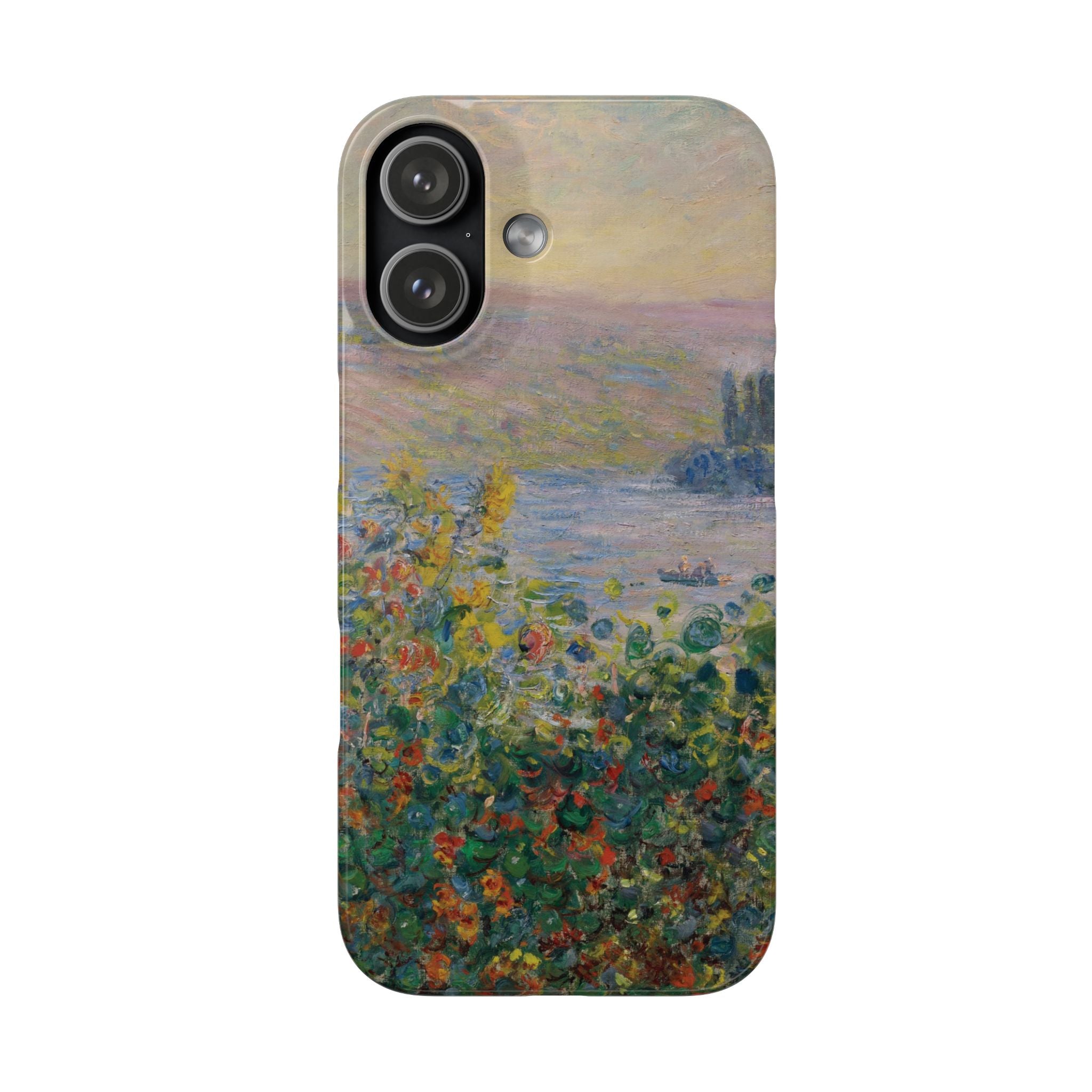 Flower Beds at Vétheuil by Claude Monet - iPhone Slim Case