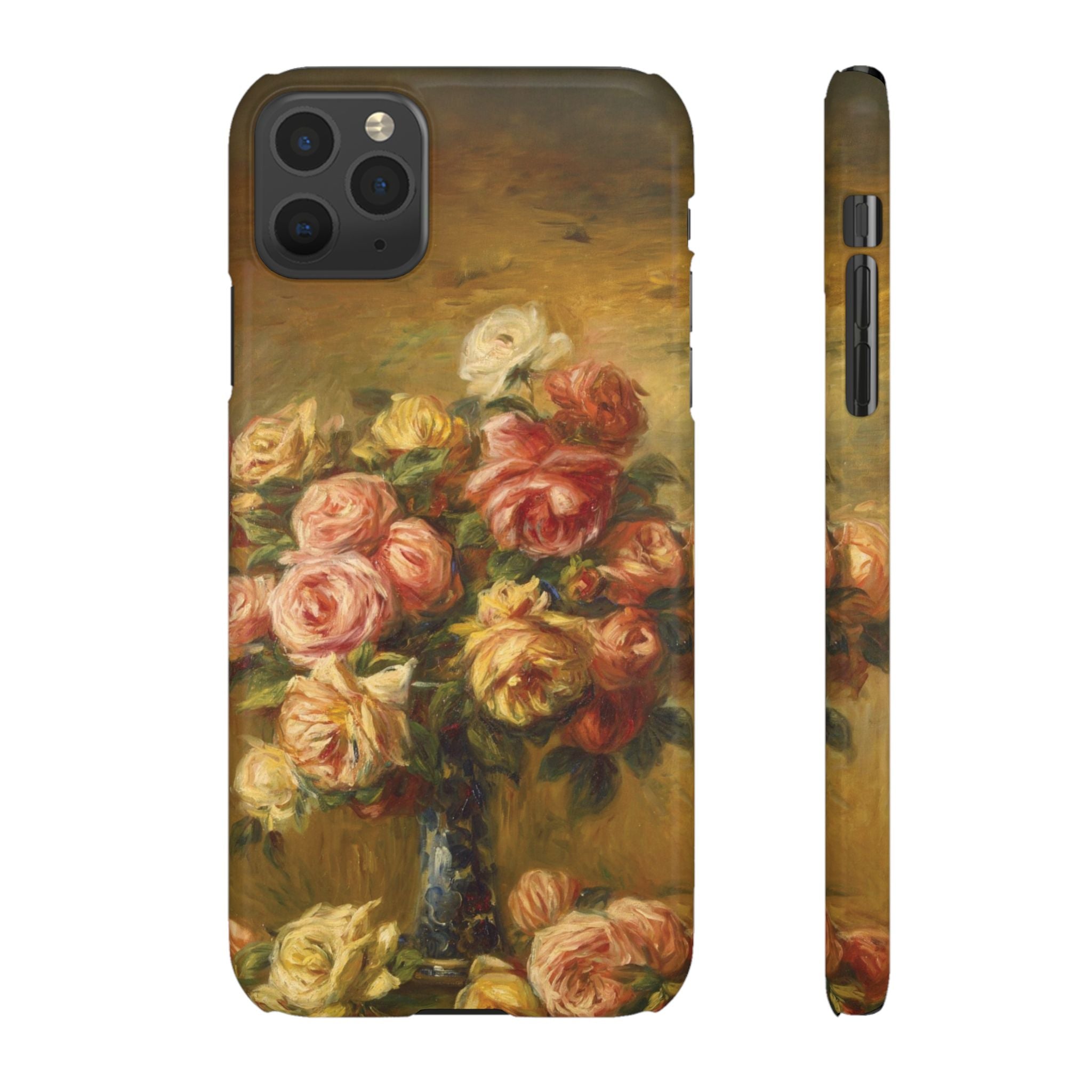 Roses in a Vase by Pierre Auguste Renoir - iPhone Slim Case