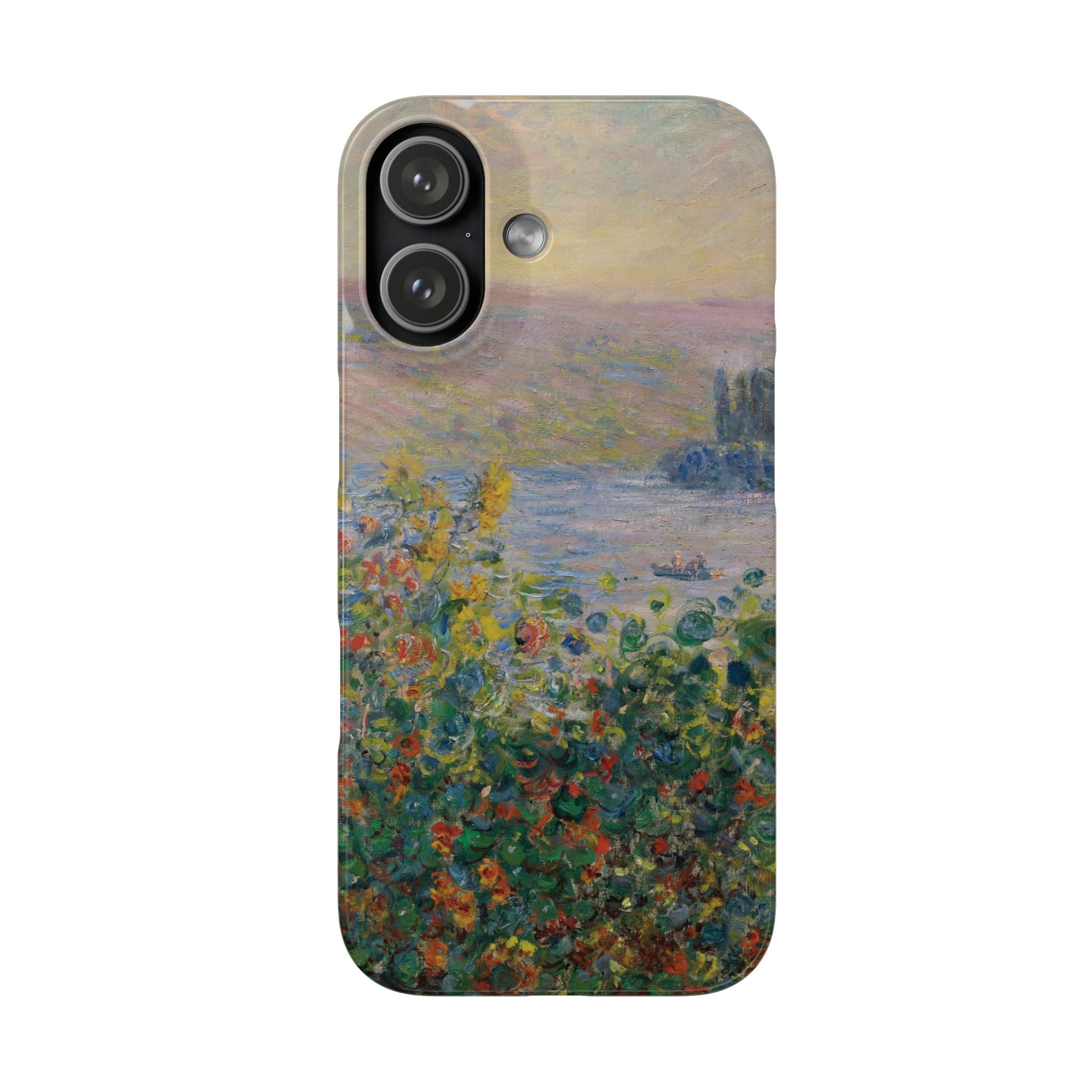 Flower Beds at Vétheuil by Claude Monet - iPhone Slim Case
