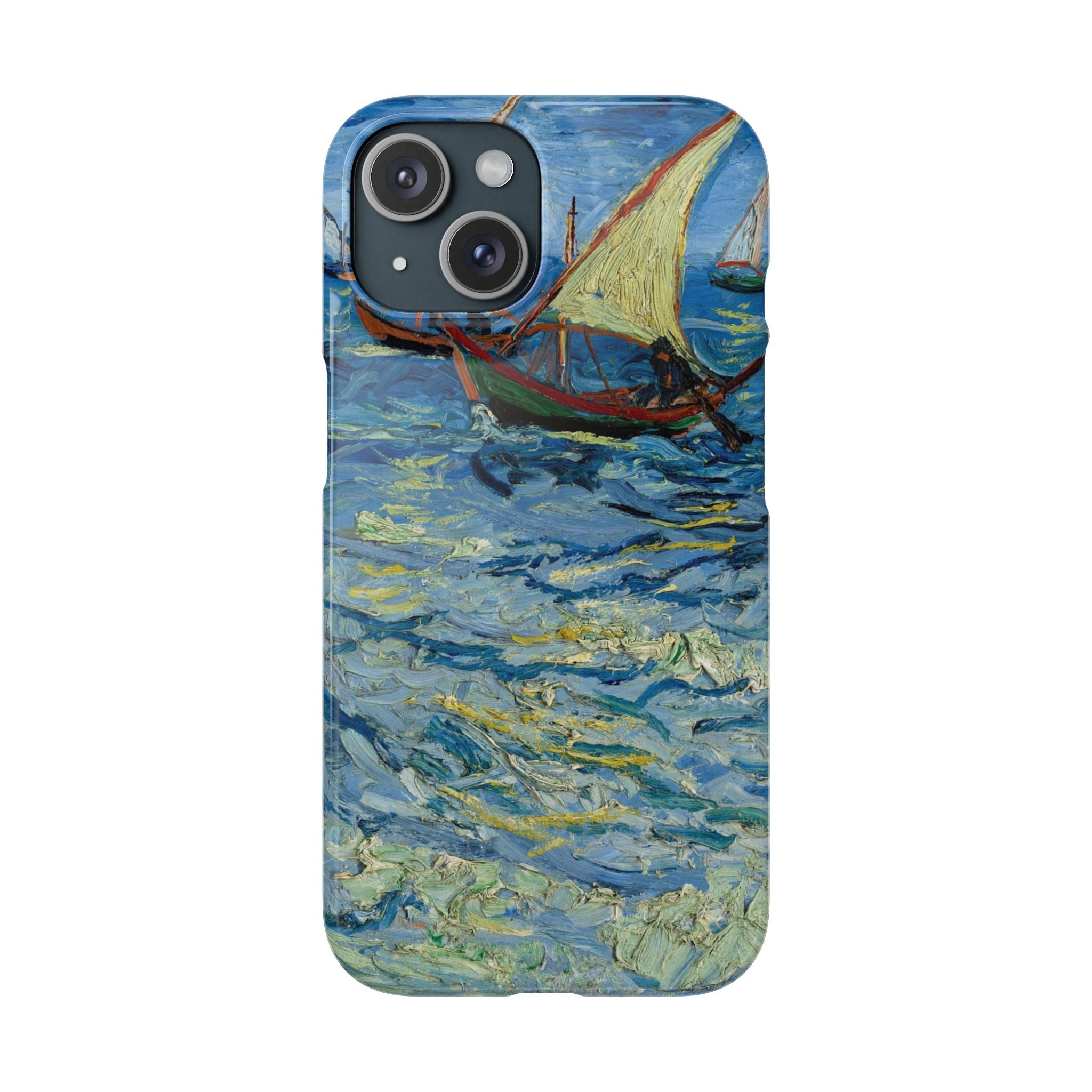 Fishing Boats at Sea by Vincent van Gogh - iPhone Slim Case