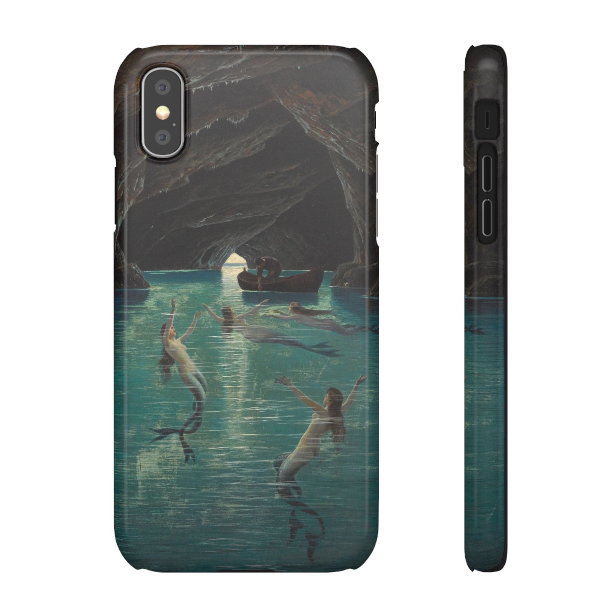 Fisherman and Mermaids in the Blue Grotto on Capri by Hermann Corrodi - iPhone Slim Case