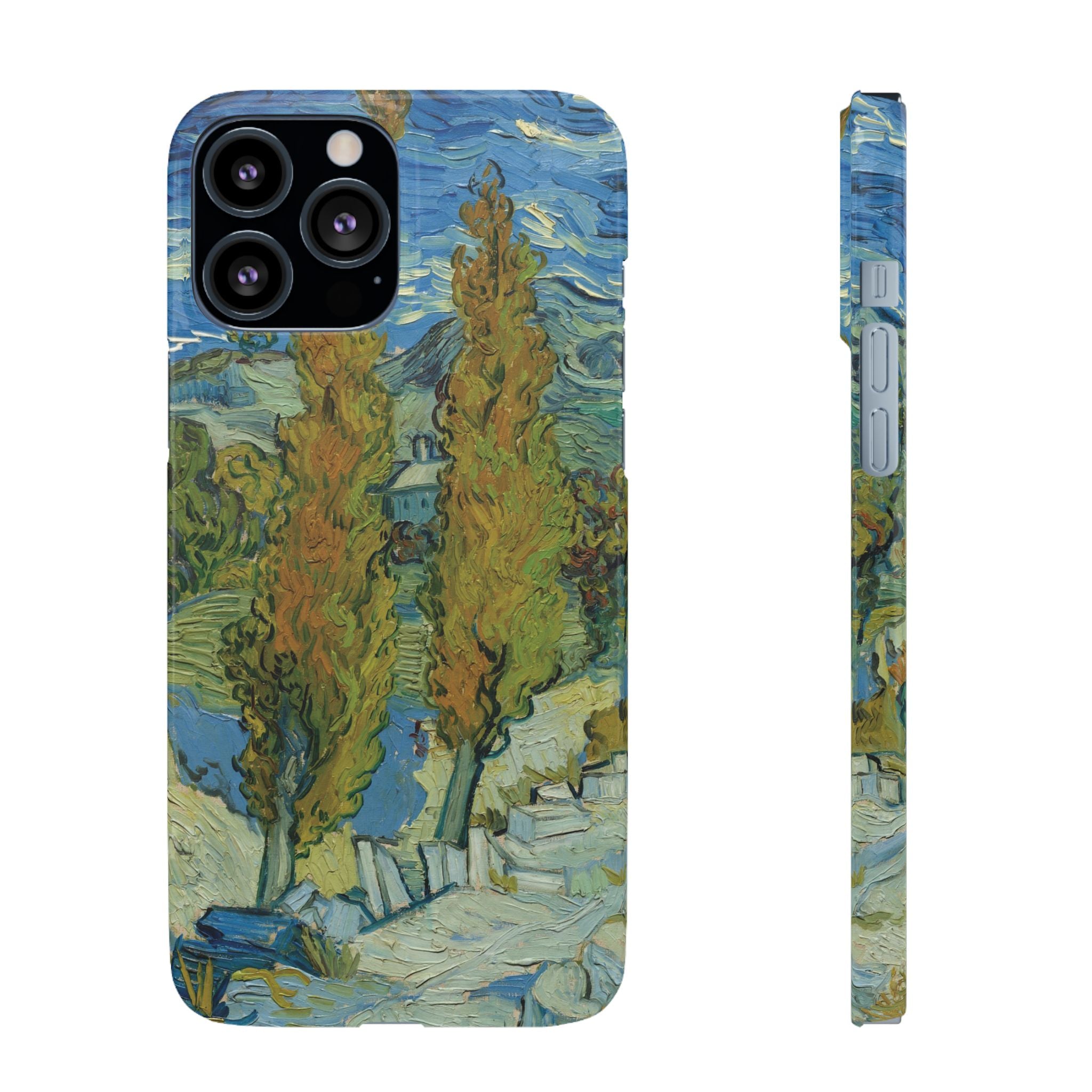 Two Poplars in the Alpilles near Saint-Rémy by Vincent van Gogh - iPhone Slim Case