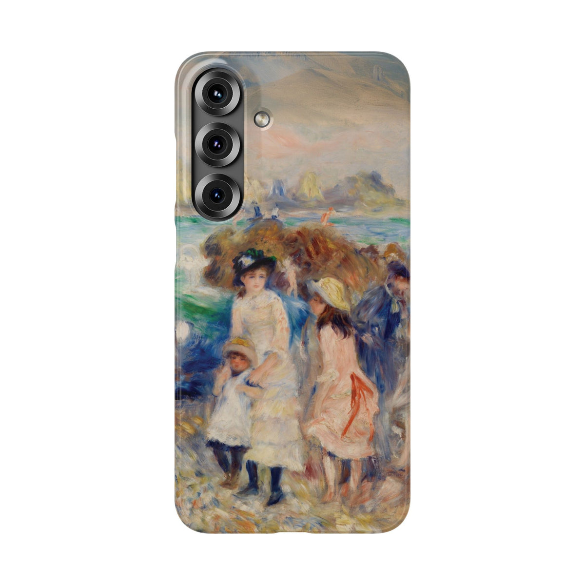Children at the Beach at Guernsey by Pierre Auguste Renoir - Samsung Slim Case