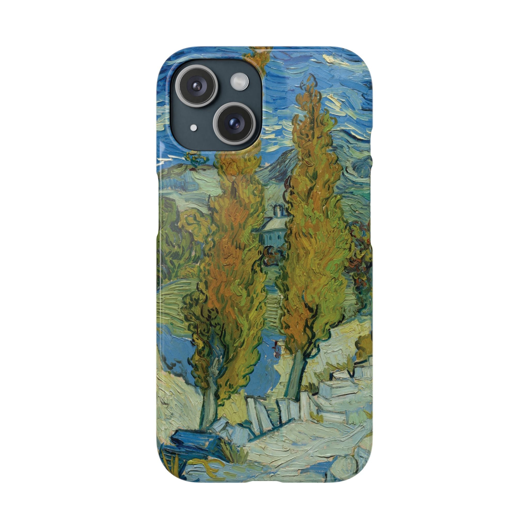 Two Poplars in the Alpilles near Saint-Rémy by Vincent van Gogh - iPhone Slim Case
