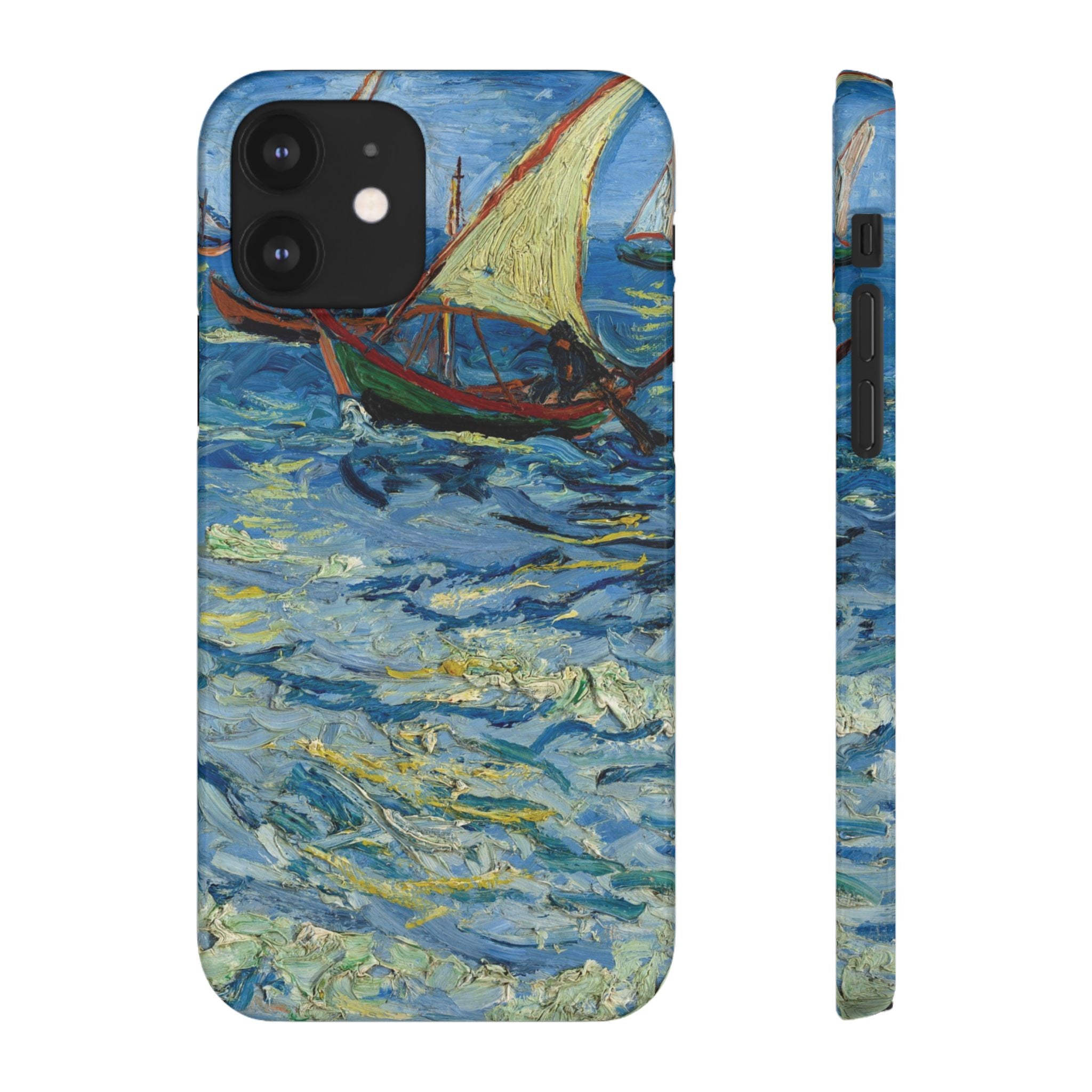 Fishing Boats at Sea by Vincent van Gogh - iPhone Slim Case
