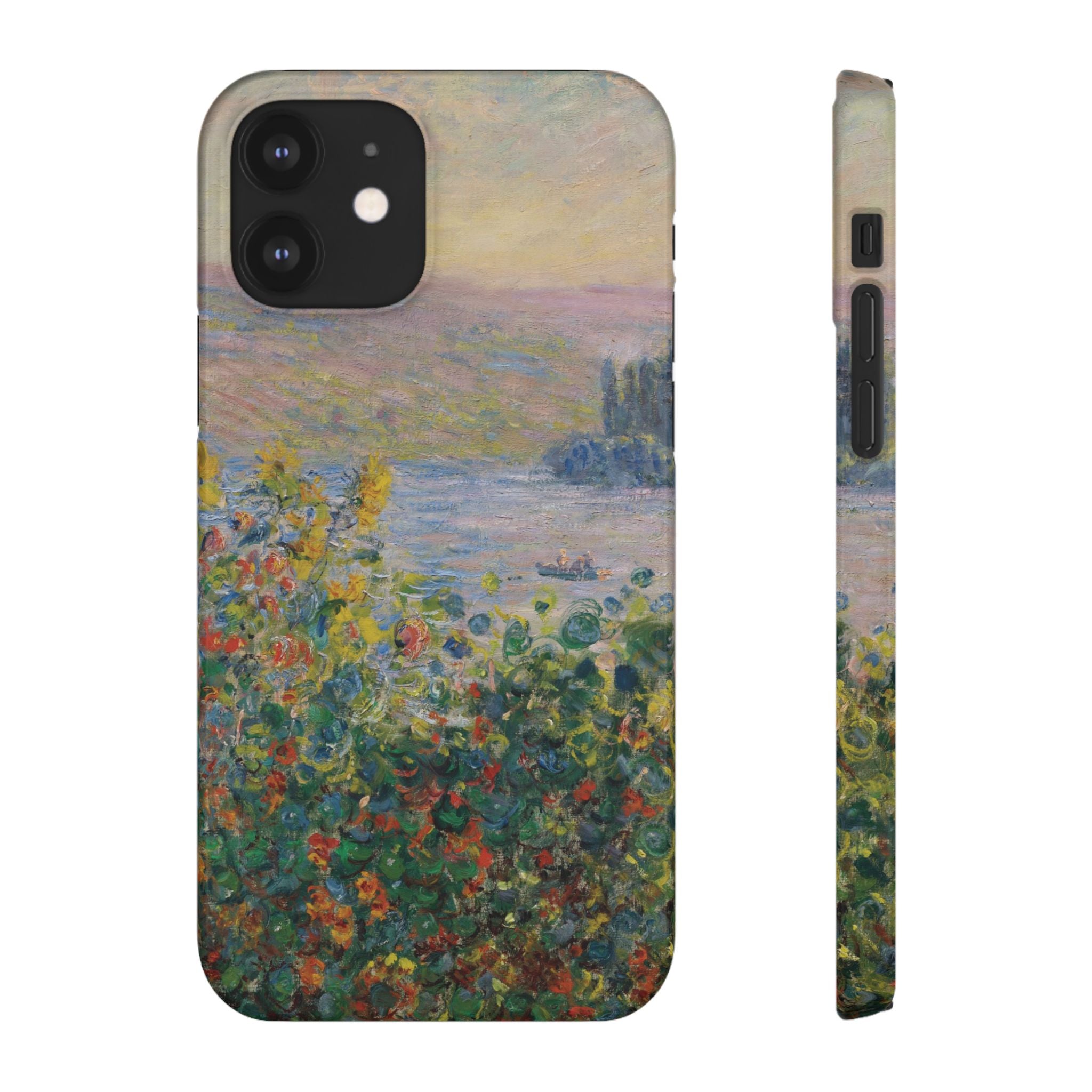 Flower Beds at Vétheuil by Claude Monet - iPhone Slim Case
