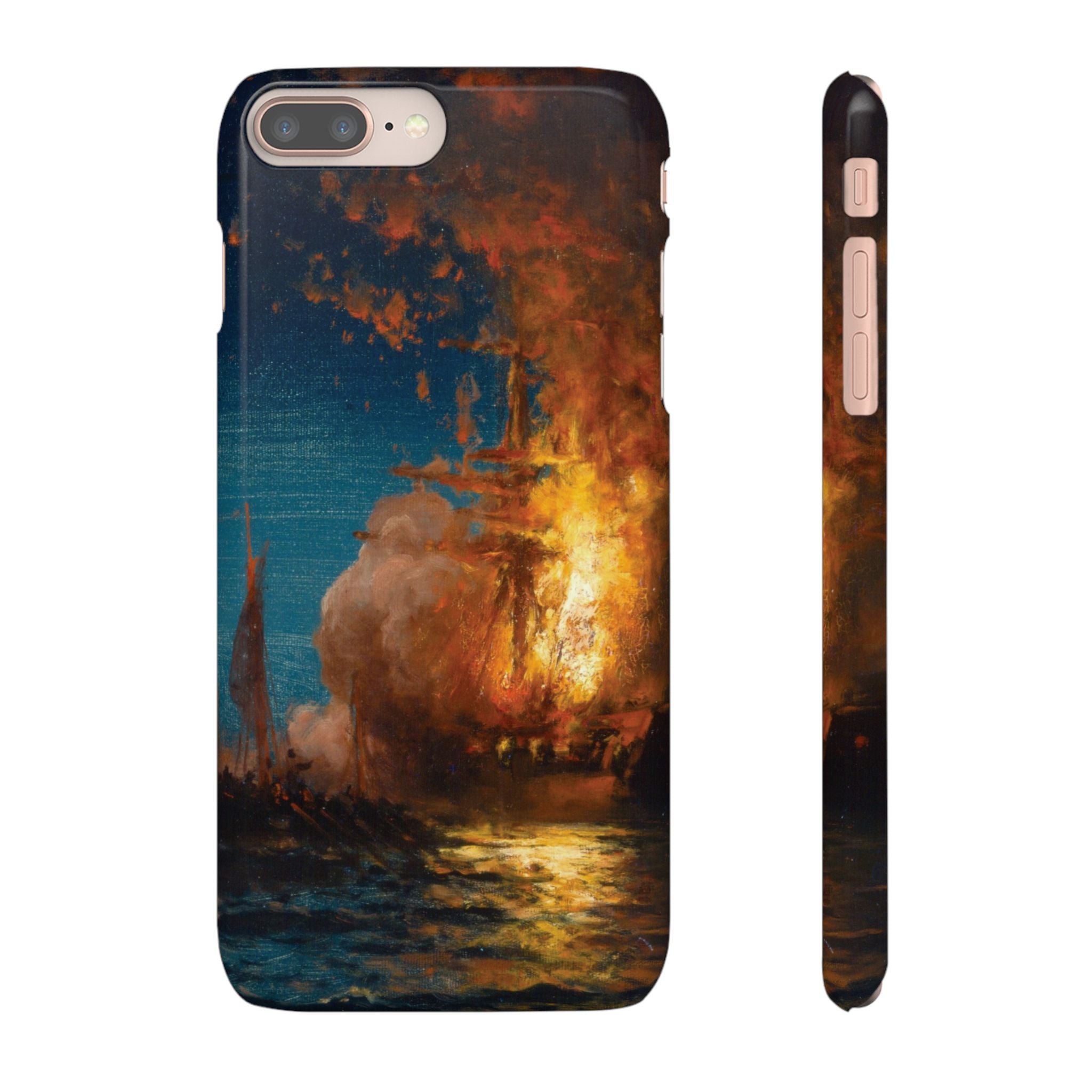Burning of the Frigate Philadelphia in the Harbor of Tripoli by Edward Moran - iPhone Slim Case