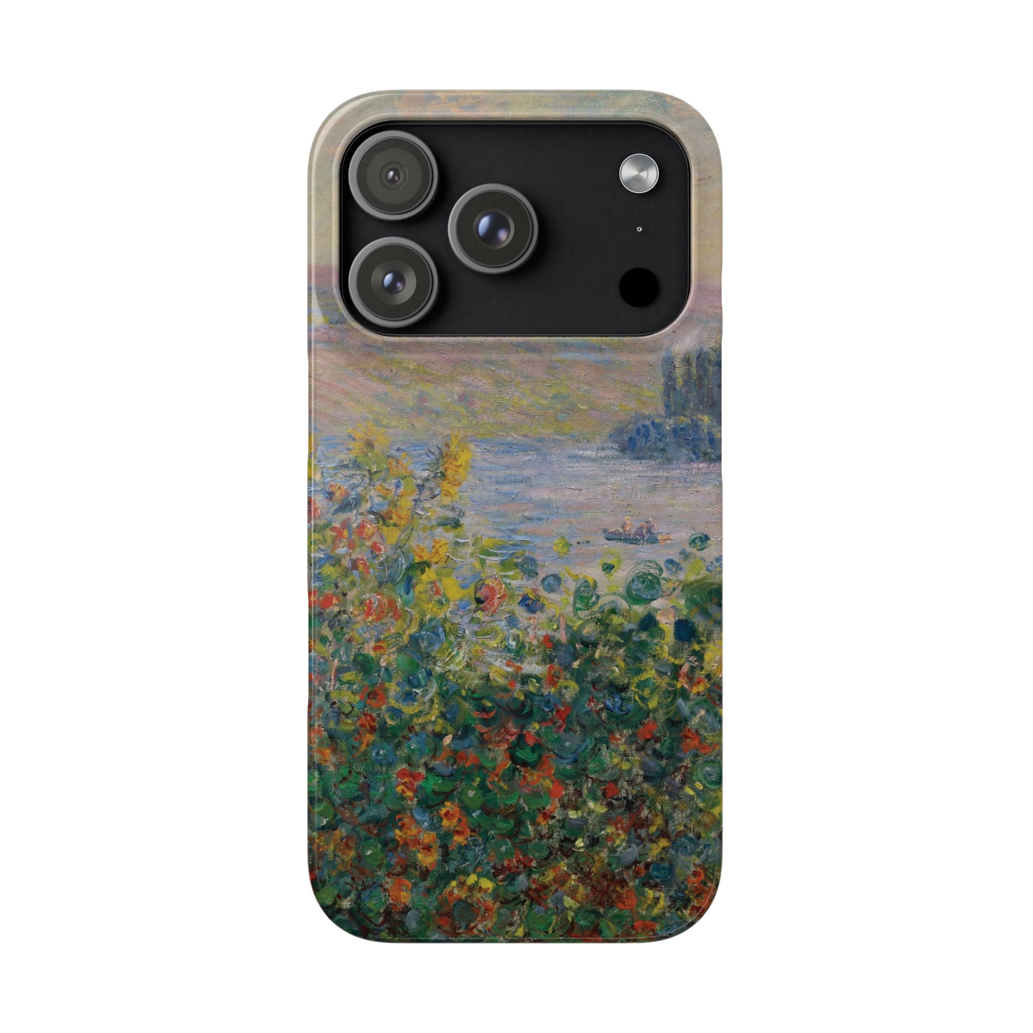 Flower Beds at Vétheuil by Claude Monet - iPhone Slim Case