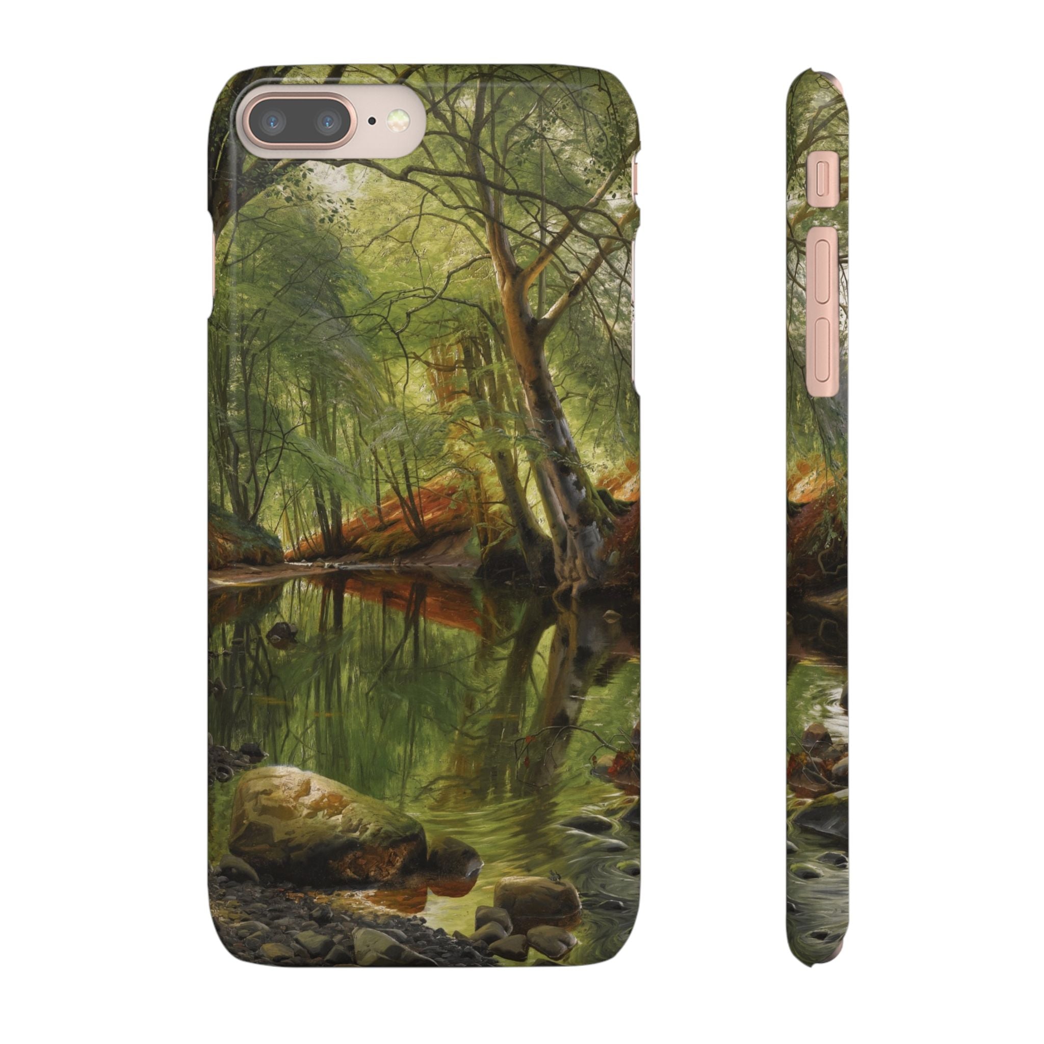 A woodland stream by Peder Mork Monsted - iPhone Slim Case