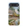 The cows are watered at the village pond in Stroby Egede Denmark by Peder Mork Monsted - iPhone Slim Case