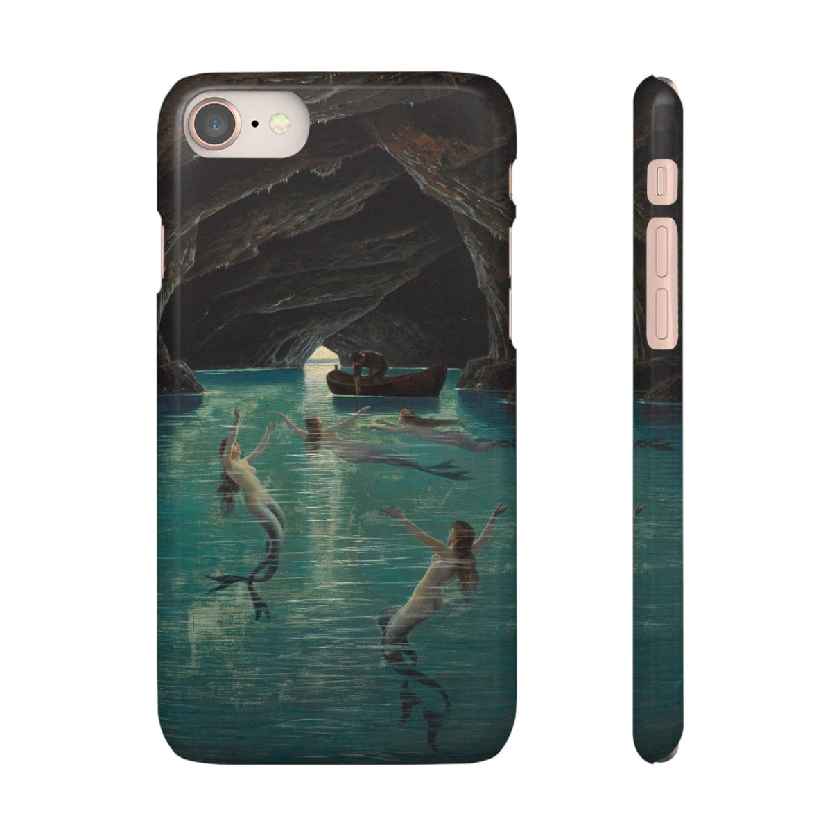 Fisherman and Mermaids in the Blue Grotto on Capri by Hermann Corrodi - iPhone Slim Case