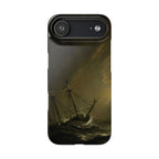 A Small Dutch Ship Riding out a Storm von Willem van de Velde – iPhone Slim Case