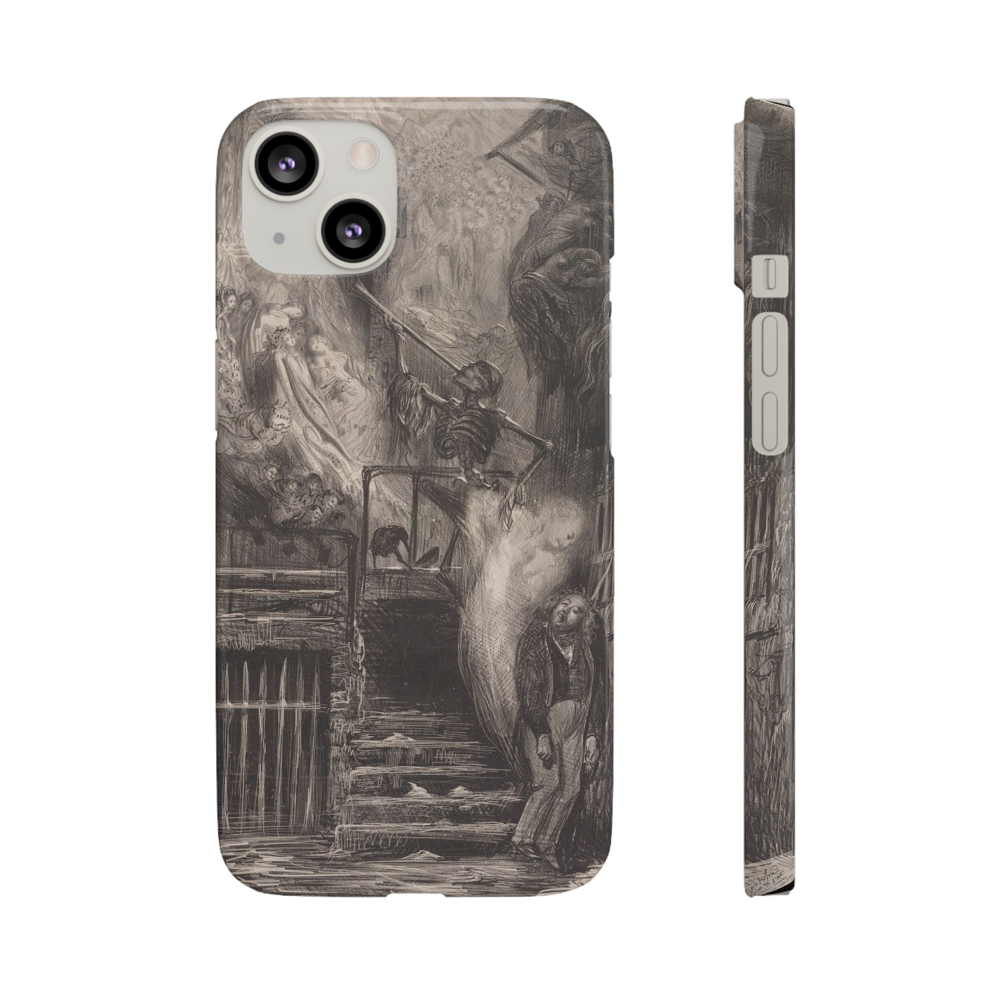 La Rue de la Vieille Lanterne (The Suicide of Gérard de Nerval) by Gustave Doré - iPhone Slim Case
